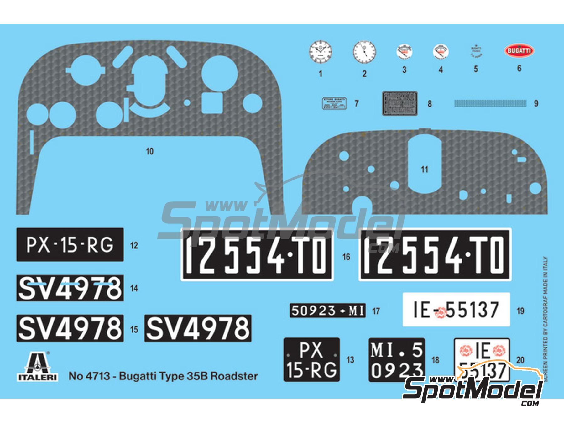 Image 2: Bugatti 35B Roadster -  1930 | Car scale model kit in 1/12 scale manufactured by Italeri (ref.&nbsp;4713, also 8001283047135)