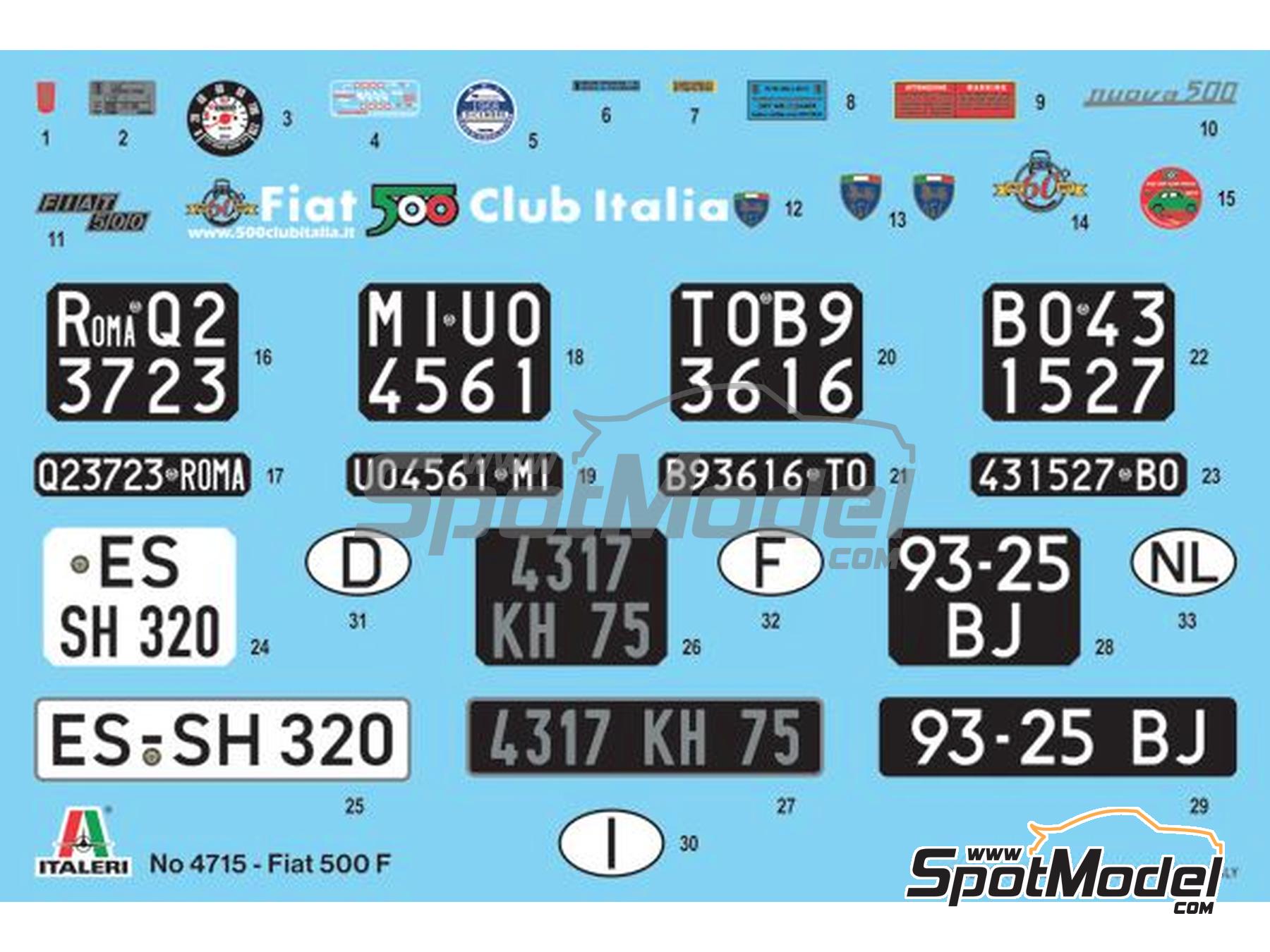 Image 2: Fiat 500 F -  1968 | Car scale model kit in 1/12 scale manufactured by Italeri (ref.&nbsp;4715)