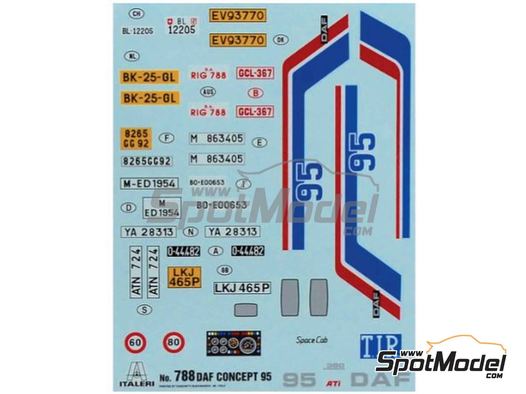 Image 2: DAF 95 Master Truck | Tractor head scale model kit in 1/24 scale manufactured by Italeri (ref.&nbsp;788, also 8001283007887)