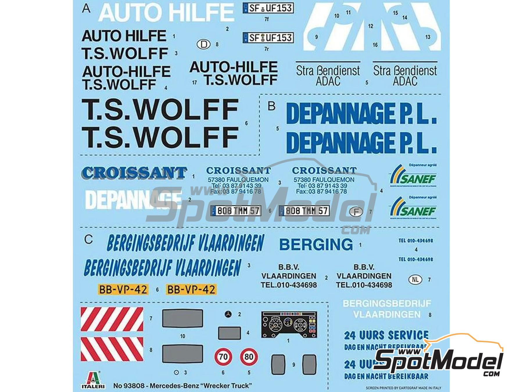Image 3: Mercedes-Benz Wrecker Truck | Truck scale model kit in 1/24 scale manufactured by Italeri (ref.&nbsp;93808)