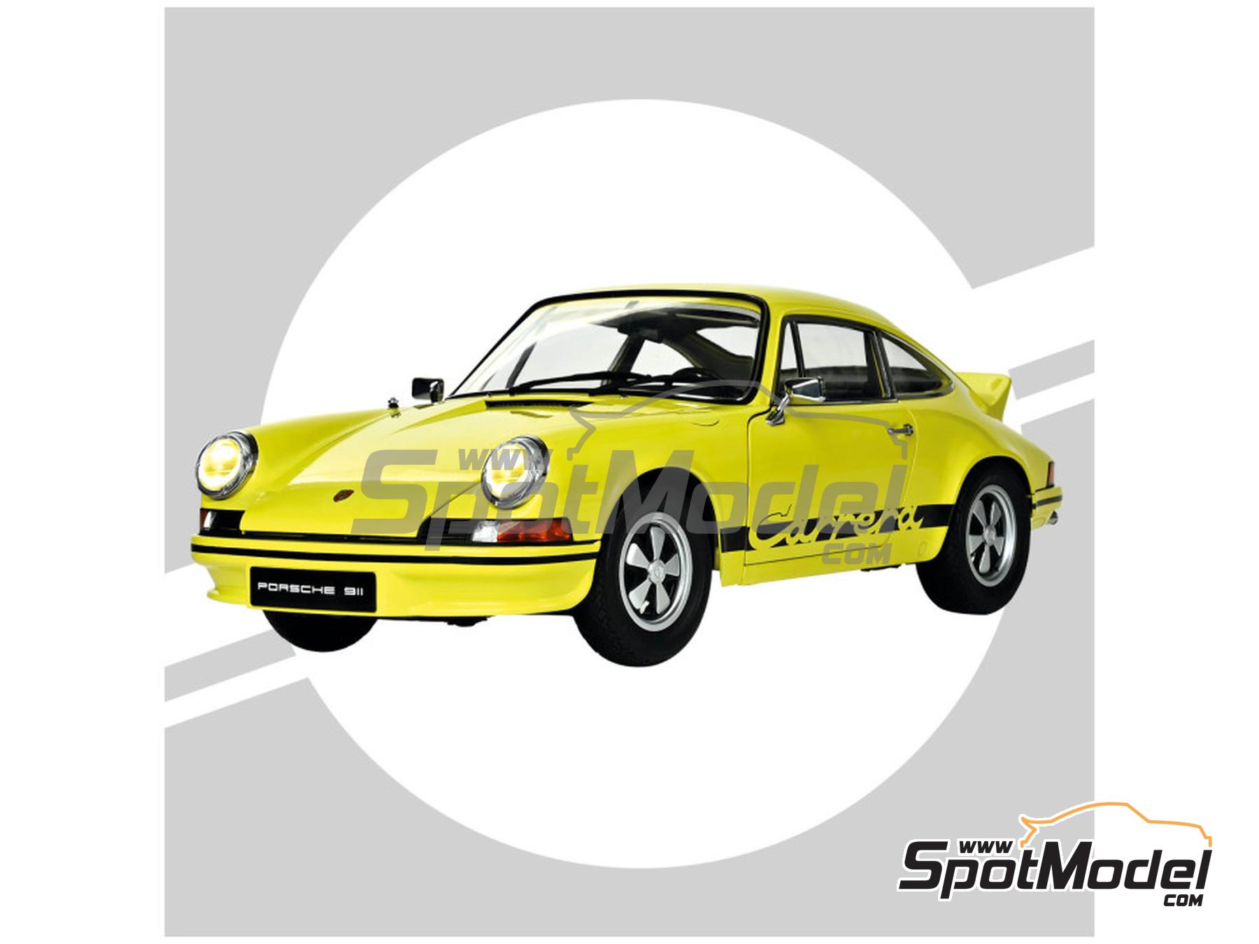 Image 1: Porsche 911 RS 2.7 Yellow | Car scale model kit in 1/8 scale manufactured by Ixo Collections (ref. IXC.911.FK.Y, also IXC.PRS.YB.FK)