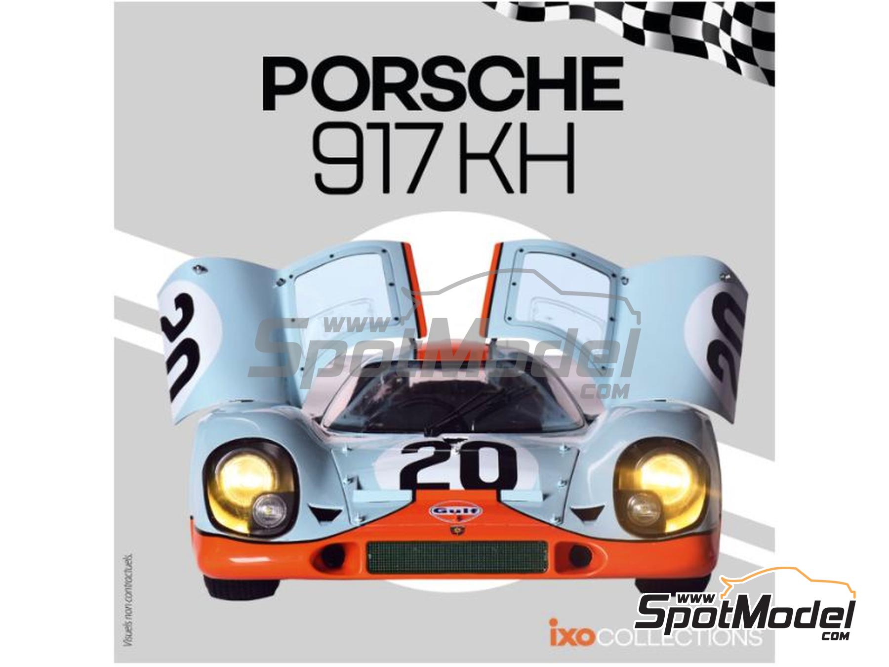 Image 1: Porsche 917 KH sponsored by Gulf - 24 Hours Le Mans 1970 | Car scale model kit in 1/8 scale manufactured by Ixo Collections (ref.&nbsp;IXO-59408, also 4895102347377, IXC.POR.FK and 520010109)
