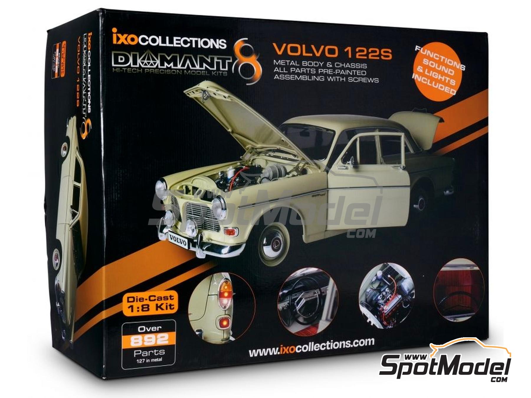 IXO Collections Modello Volvo 122S 1:8 | Kit Da Montare Con Suono E Luci | 892 Pezzi | Modellismo