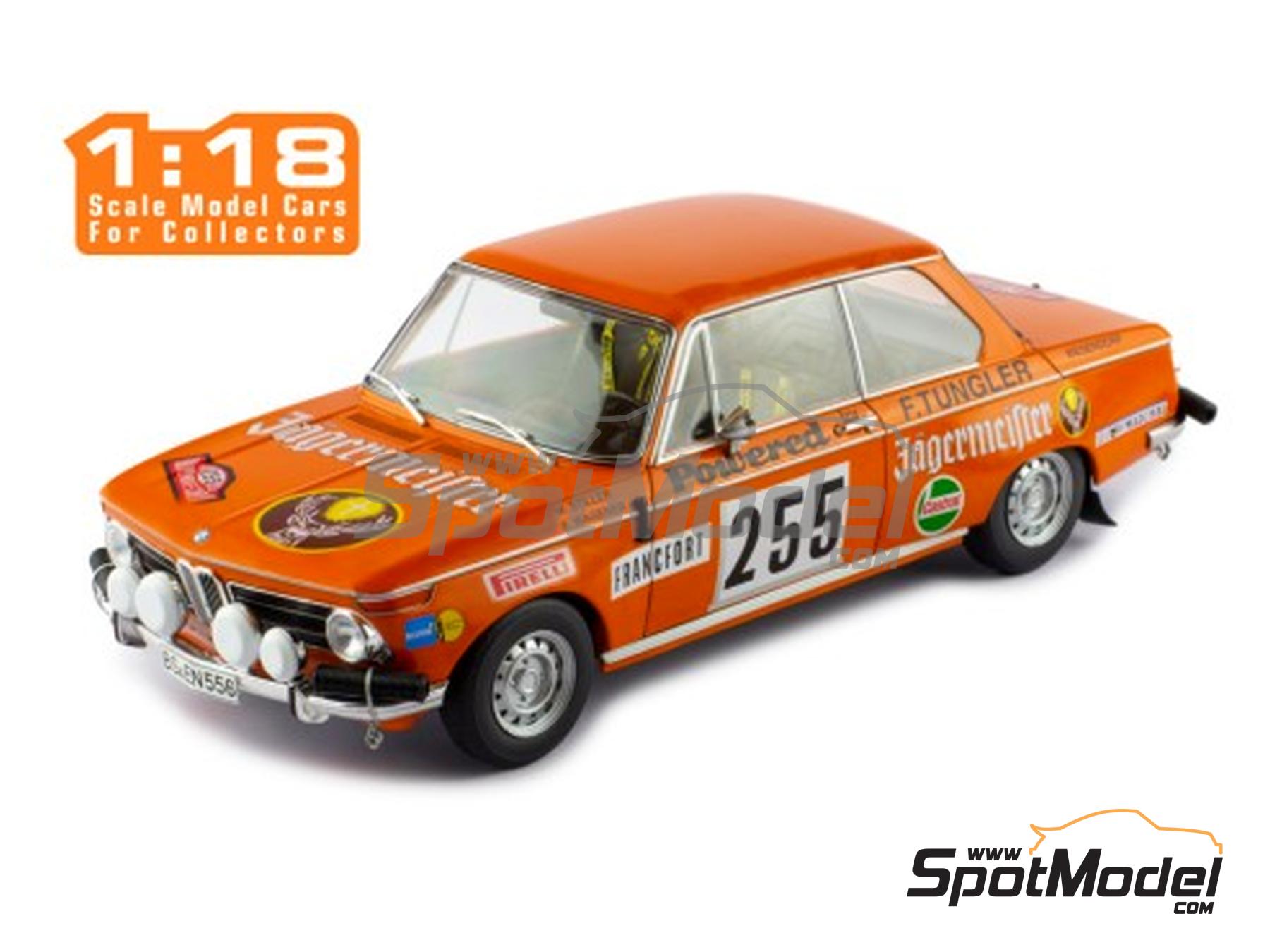 Image 1: BMW 2002 (E20) sponsored by Jagermeister - Monte Carlo Rally - Rallye Automobile de Monte-Carlo 1973 | Diecast model car in 1/18 scale manufactured by Ixo Models (ref.&nbsp;DIE-62185, also 4895102342907 and 18RMC165.22)