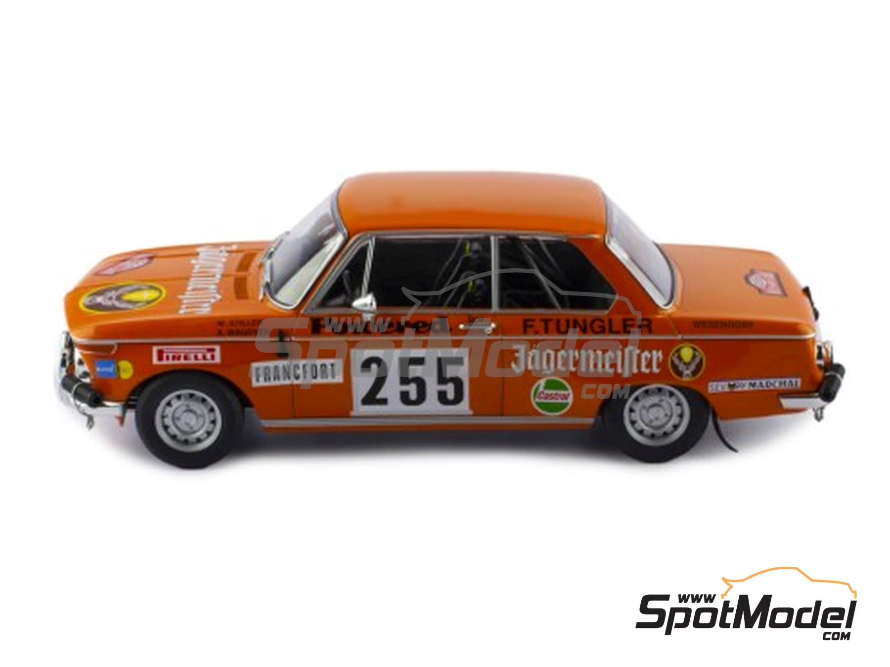 Image 2: BMW 2002 (E20) sponsored by Jagermeister - Monte Carlo Rally - Rallye Automobile de Monte-Carlo 1973 | Diecast model car in 1/18 scale manufactured by Ixo Models (ref.&nbsp;DIE-62185, also 4895102342907 and 18RMC165.22)