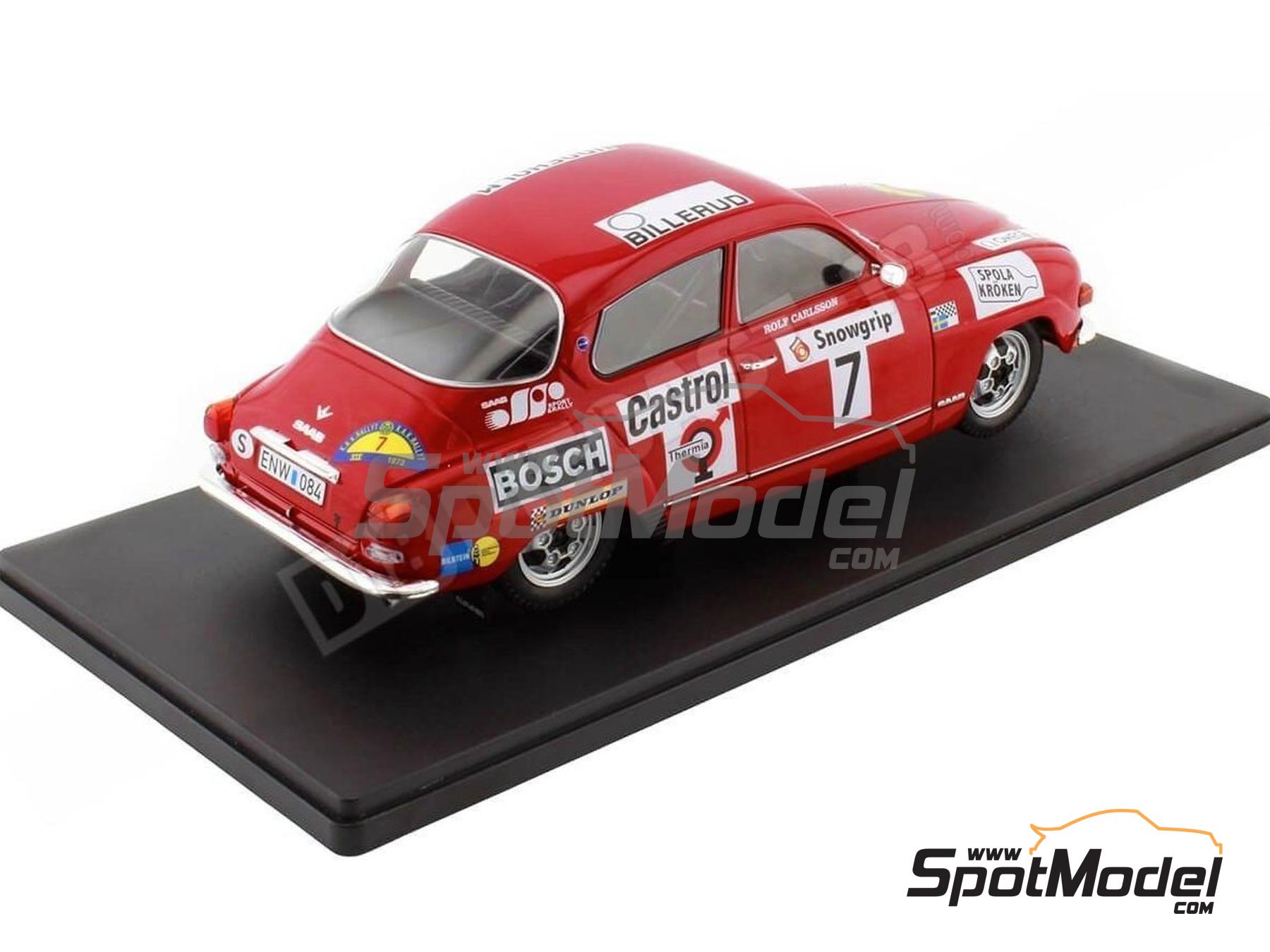 Image 2: Saab 96 V4 Arvika MK Team sponsored by Spola Kr&ouml;ken - Svezia Sweden Rally 1973 | Diecast model car in 1/18 scale manufactured by Ixo Models (ref.&nbsp;DIE-62308, also 18RMC086B)