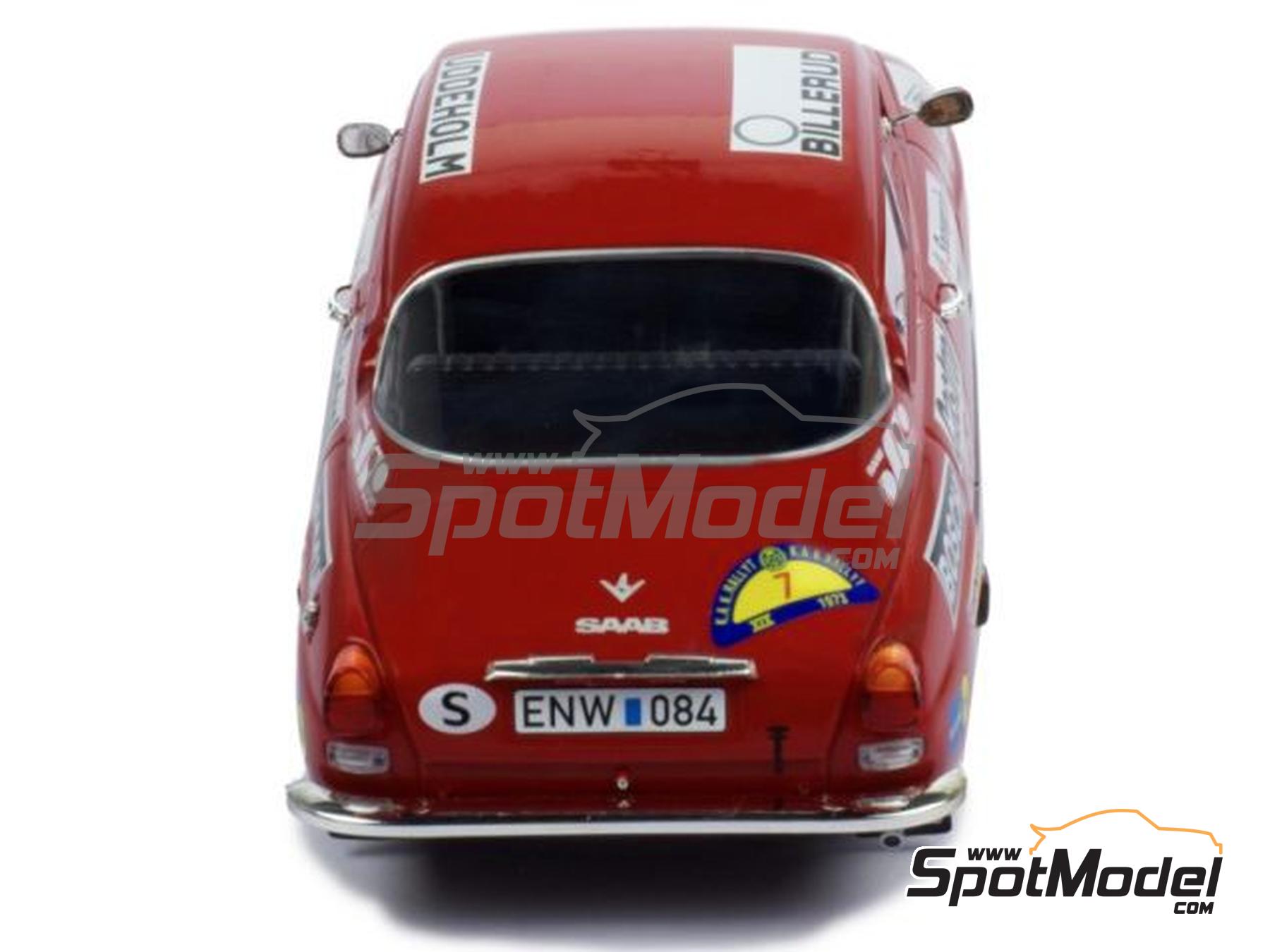 Image 5: Saab 96 V4 Arvika MK Team sponsored by Spola Kr&ouml;ken - Svezia Sweden Rally 1973 | Diecast model car in 1/18 scale manufactured by Ixo Models (ref.&nbsp;DIE-62308, also 18RMC086B)