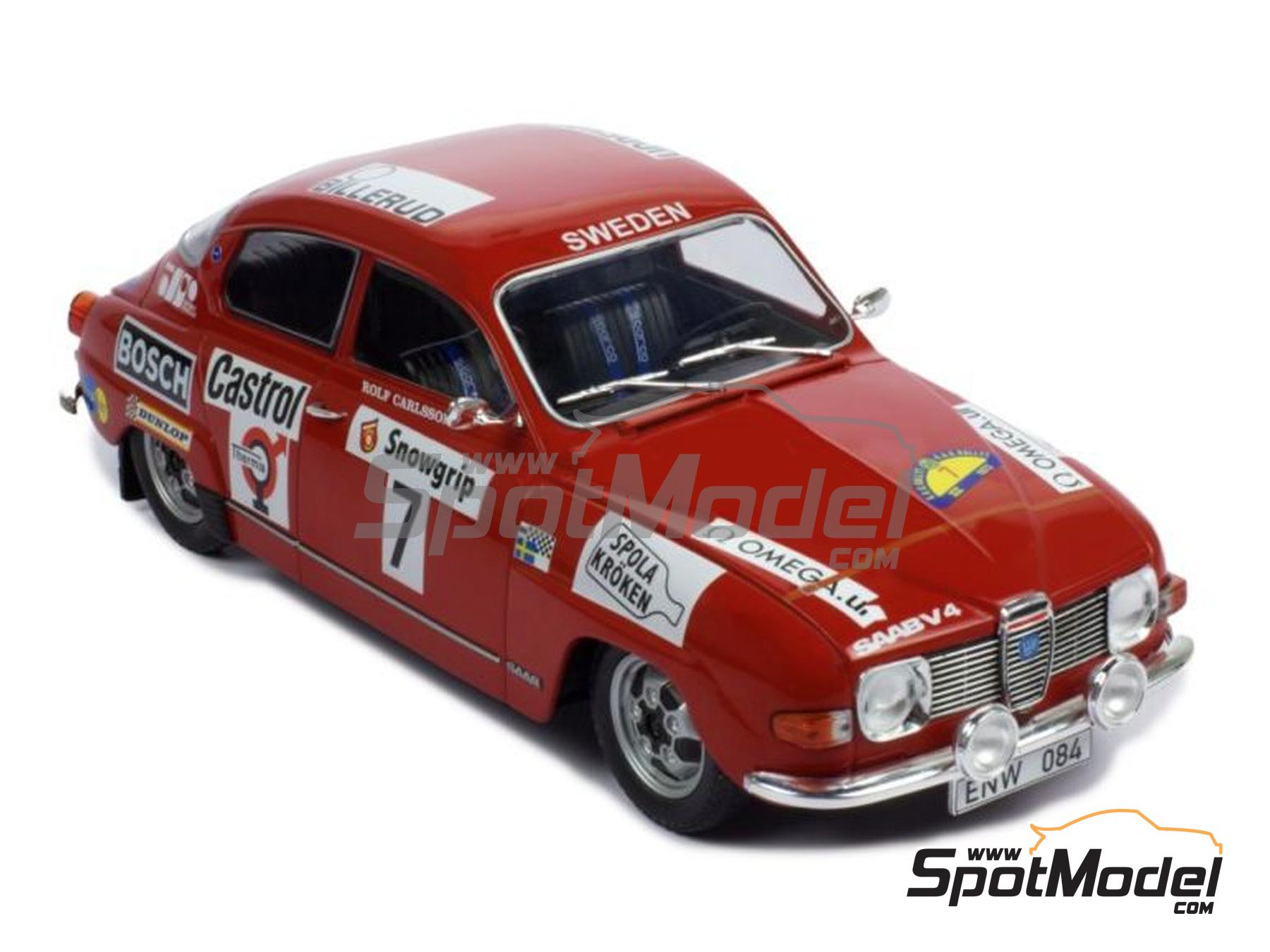 Image 7: Saab 96 V4 Arvika MK Team sponsored by Spola Kr&ouml;ken - Svezia Sweden Rally 1973 | Diecast model car in 1/18 scale manufactured by Ixo Models (ref.&nbsp;DIE-62308, also 18RMC086B)