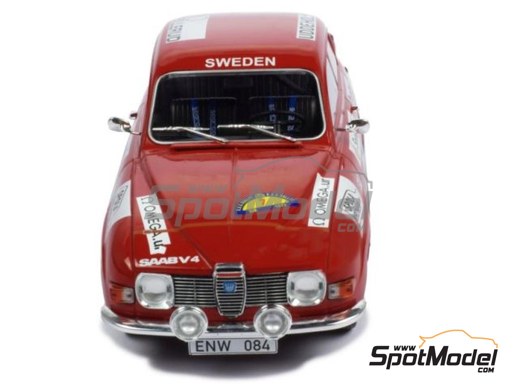 Image 8: Saab 96 V4 Arvika MK Team sponsored by Spola Kr&ouml;ken - Svezia Sweden Rally 1973 | Diecast model car in 1/18 scale manufactured by Ixo Models (ref.&nbsp;DIE-62308, also 18RMC086B)