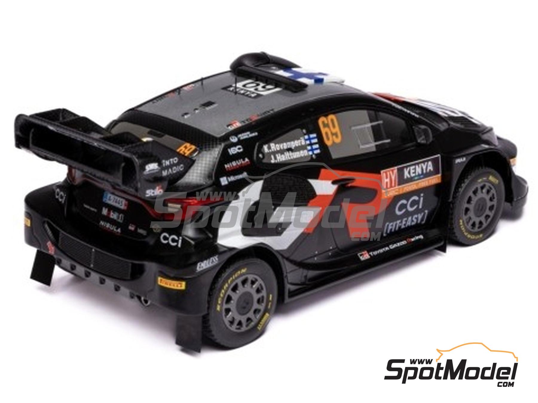 Image 4: Toyota Yaris GR Hybrid Rally1 Toyota Gazoo Racing WRT Team sponsored by Denso, CCi - Safary Rally Kenya 2024 | Diecast model car in 1/18 scale manufactured by Ixo Models (ref.&nbsp;DIE-63186, also 4895102344741 and 18RMC206.22)