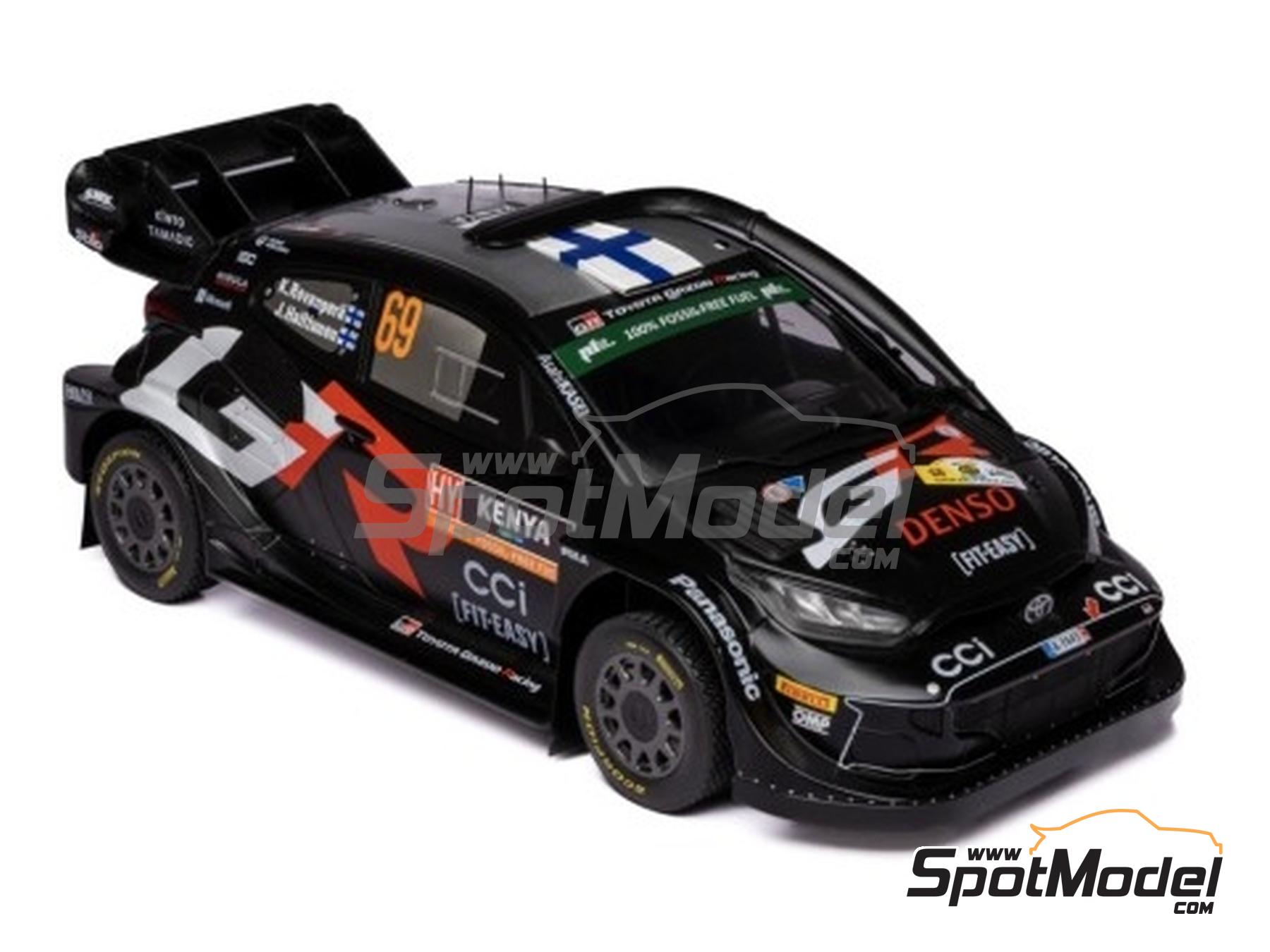 Image 6: Toyota Yaris GR Hybrid Rally1 Toyota Gazoo Racing WRT Team sponsored by Denso, CCi - Safary Rally Kenya 2024 | Diecast model car in 1/18 scale manufactured by Ixo Models (ref.&nbsp;DIE-63186, also 4895102344741 and 18RMC206.22)