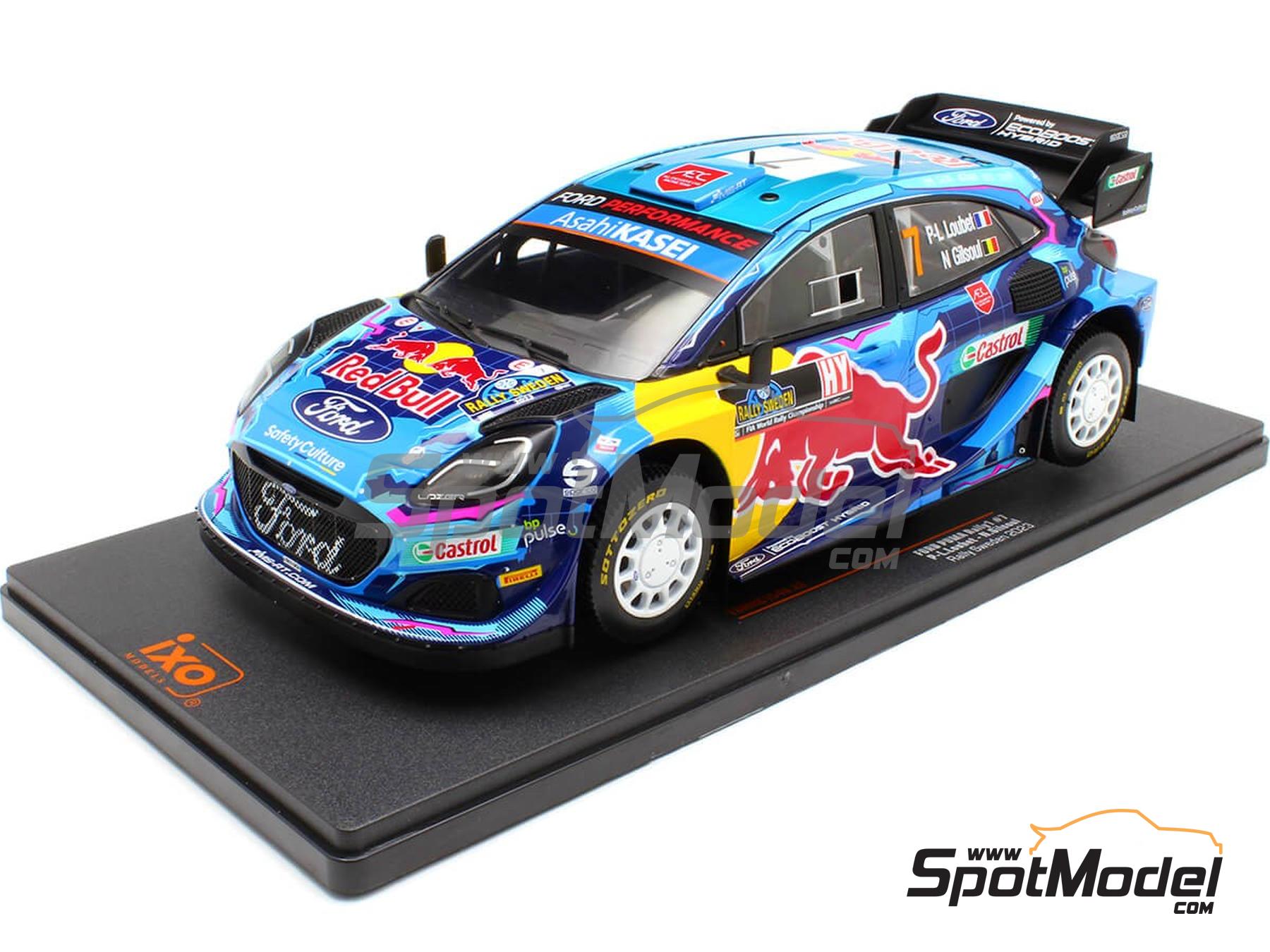 Image 1: Ford Puma Rally1 M-Sport Ford World Rally Team sponsored by Ford Performance - Svezia Sweden Rally 2023 | Diecast model car in 1/18 scale manufactured by Ixo Models (ref.&nbsp;DIE-59875, also 4895102340897 and RMC154A.22)
