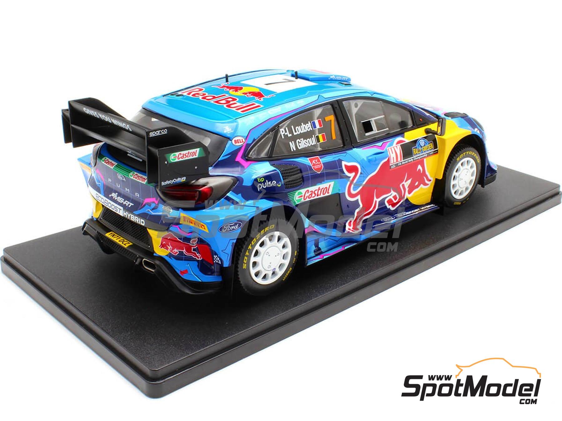 Image 2: Ford Puma Rally1 M-Sport Ford World Rally Team sponsored by Ford Performance - Svezia Sweden Rally 2023 | Diecast model car in 1/18 scale manufactured by Ixo Models (ref.&nbsp;DIE-59875, also 4895102340897 and RMC154A.22)