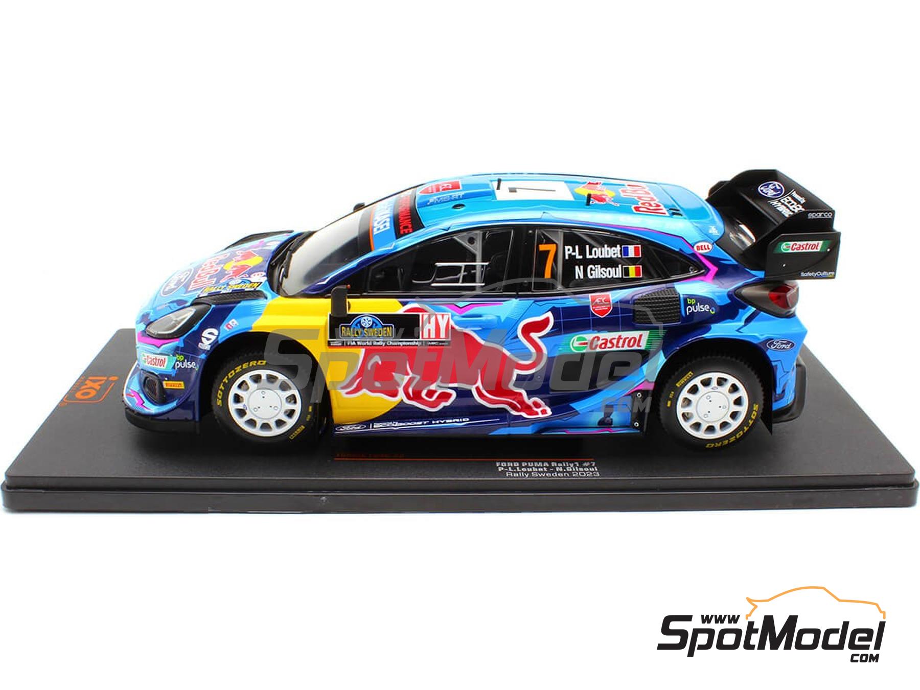 Image 3: Ford Puma Rally1 M-Sport Ford World Rally Team sponsored by Ford Performance - Svezia Sweden Rally 2023 | Diecast model car in 1/18 scale manufactured by Ixo Models (ref.&nbsp;DIE-59875, also 4895102340897 and RMC154A.22)