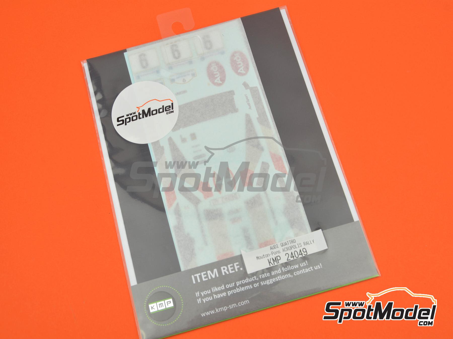 Image 4: Audi Quattro Grupo 4 Equipo Audi Sport - Rally de Acropolis 1982 | Decoraci&oacute;n en escala&nbsp;1/24 fabricado por KMP Kool Models Production (ref.&nbsp;KMP-24049, tambien 24049)