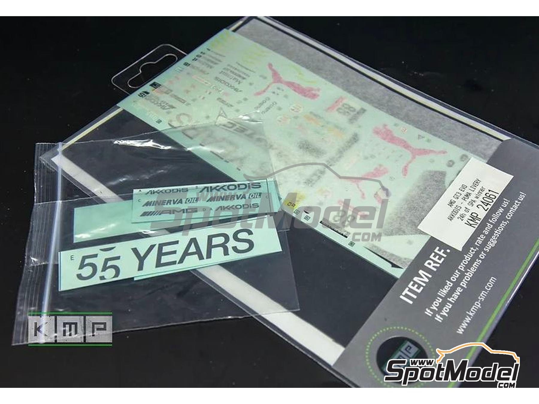 Image 1: Mercedes AMG GT3 Evo Akkodis Team sponsored by Puma - TotalEnergies 24 hours of Spa 2022 | Marking / livery in 1/24 scale manufactured by KMP Kool Models Production (ref.&nbsp;KMP-24061, also 24061)