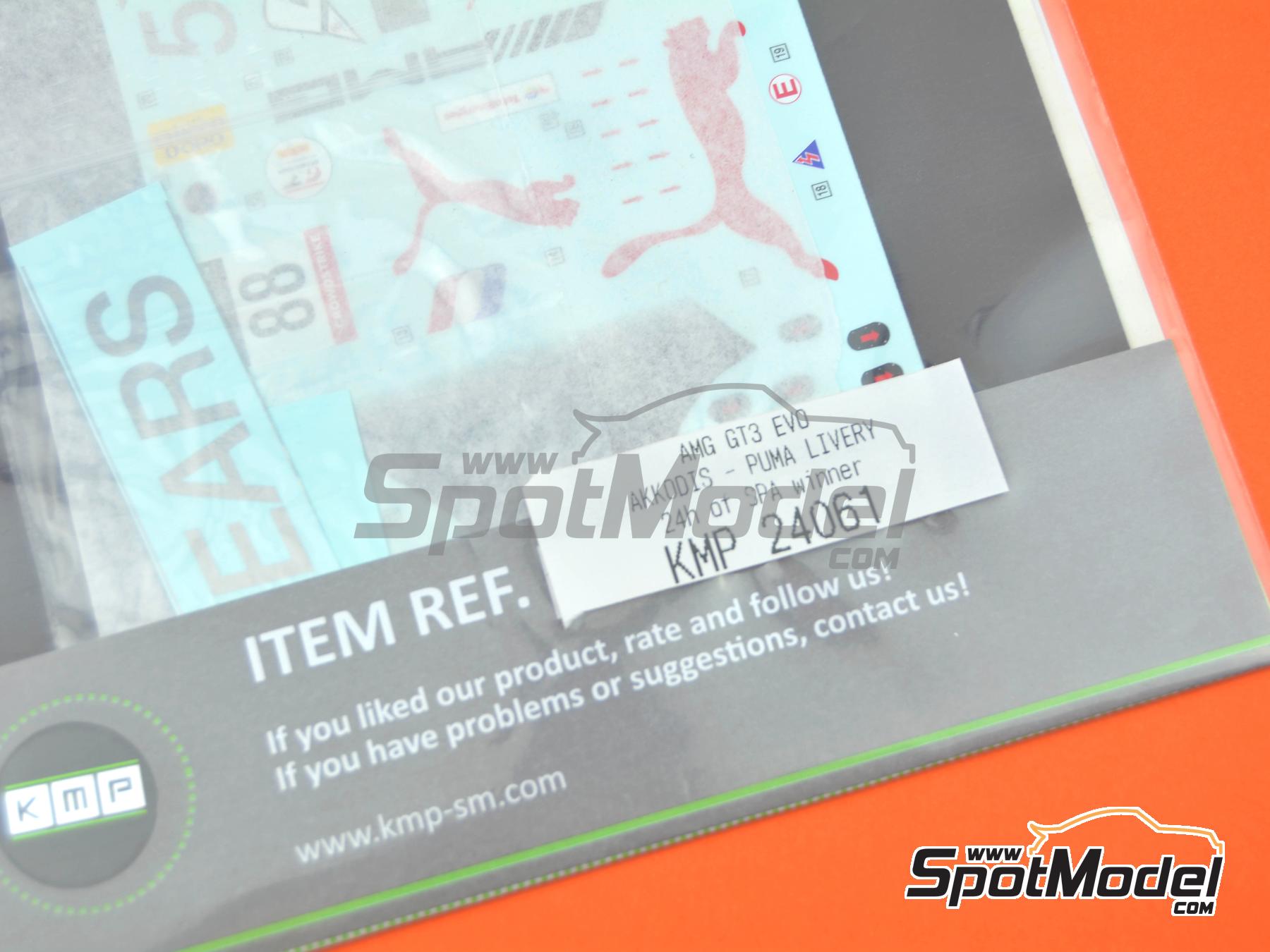 Image 5: Mercedes AMG GT3 Evo Akkodis Team sponsored by Puma - TotalEnergies 24 hours of Spa 2022 | Marking / livery in 1/24 scale manufactured by KMP Kool Models Production (ref.&nbsp;KMP-24061, also 24061)