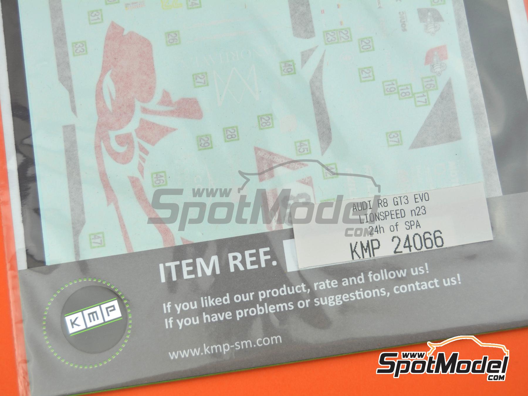 Image 3: Audi R8 LMS GT3 Evo 2 Lionspeed Team sponsored by Car Collection - 24 Hours N&uuml;rburgring 2022 | Marking / livery in 1/24 scale manufactured by KMP Kool Models Production (ref.&nbsp;KMP-24066, also 24066)