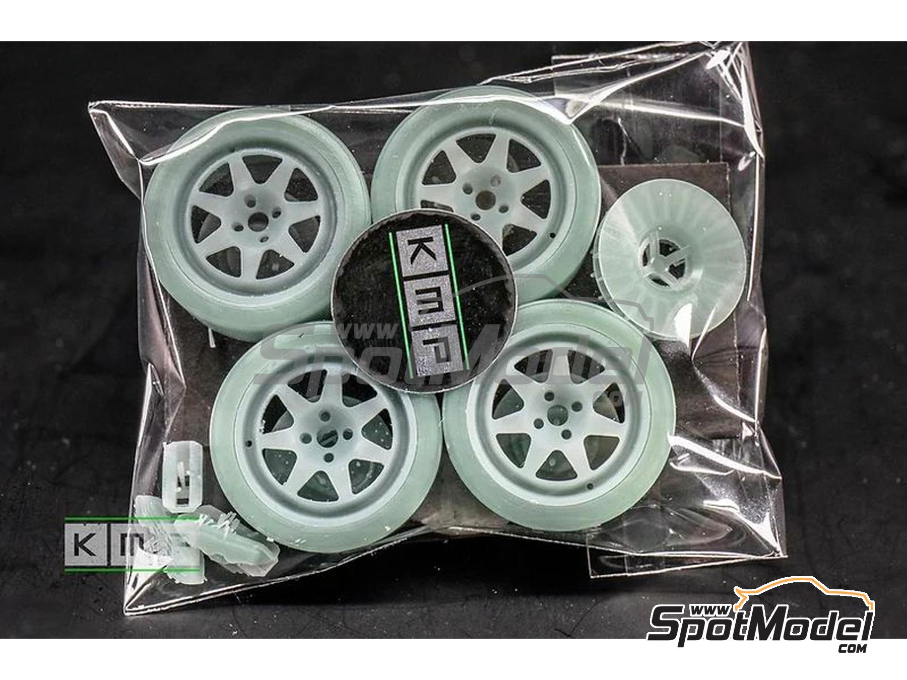 Image 1: Tecnomagnesio 17 pulgadas para Ford Sierra Cosworth 4x4 | Set de llantas y neumáticos en escala 1/24 fabricado por KMP Kool Models Production (ref. KMP-TK24214, tambien TK24214)