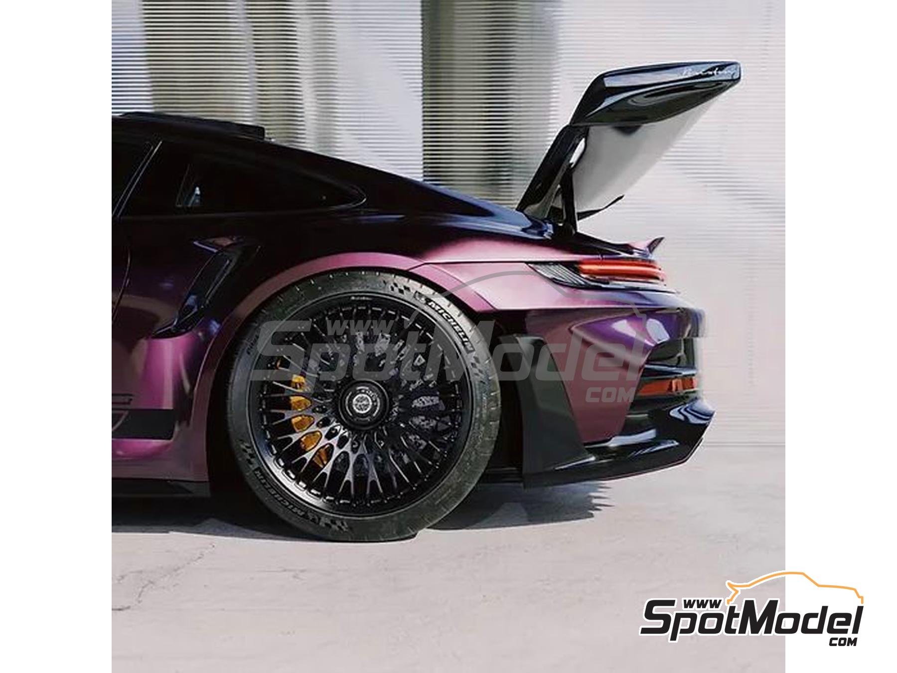 Image 1: Brixton forged TR20 MNBLK rims 20"/21" for Porsche 911 992.1 GT3 RS | Rims and tyres set in 1/24 scale manufactured by KMP Kool Models Production (ref.&nbsp;KMP-TK24267, also TK24267)
