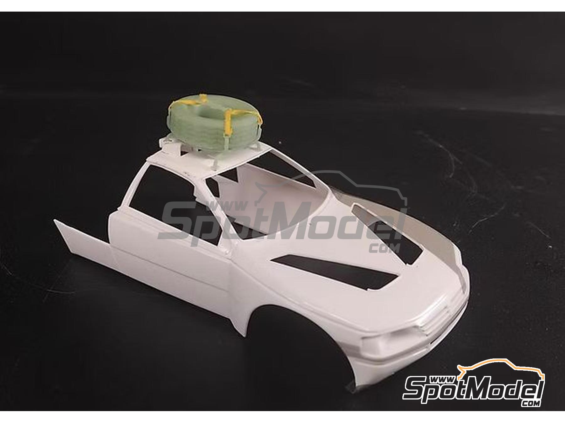 Image 4: Peugeot 405 Turbo 16 Equipo Peugeot Talbot Sport patrocinado por Camel - Rally Paris Dakar 1990 | Decoraci&oacute;n en escala&nbsp;1/24 fabricado por KMP Kool Models Production (ref.&nbsp;KMP-TK24275, tambien TK24275)