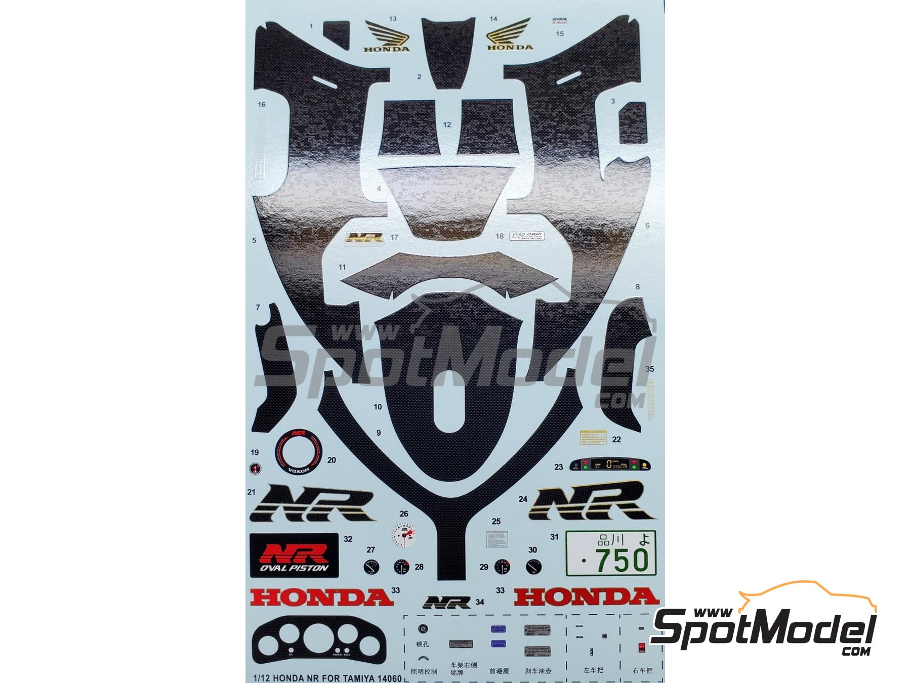 Image 1: Honda NR 750 -  1991 | Decoraci&oacute;n en escala&nbsp;1/12 fabricado por Khaled Models (ref.&nbsp;MS028)
