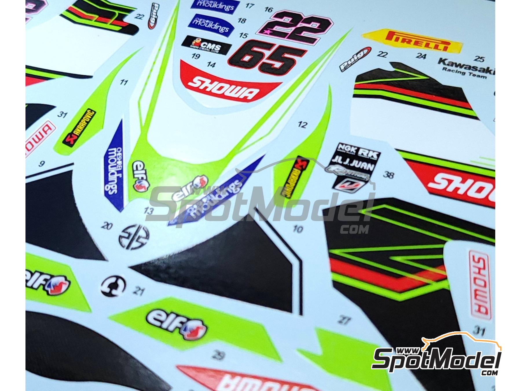 Image 9: Kawasaki ZX-10RR Equipo Kawasaki Racing Team patrocinado por Cheshire Mouldings - Campeonato del Mundo de Superbikes 2023 | Decoraci&oacute;n en escala&nbsp;1/9 fabricado por Khaled Models (ref.&nbsp;MS053)