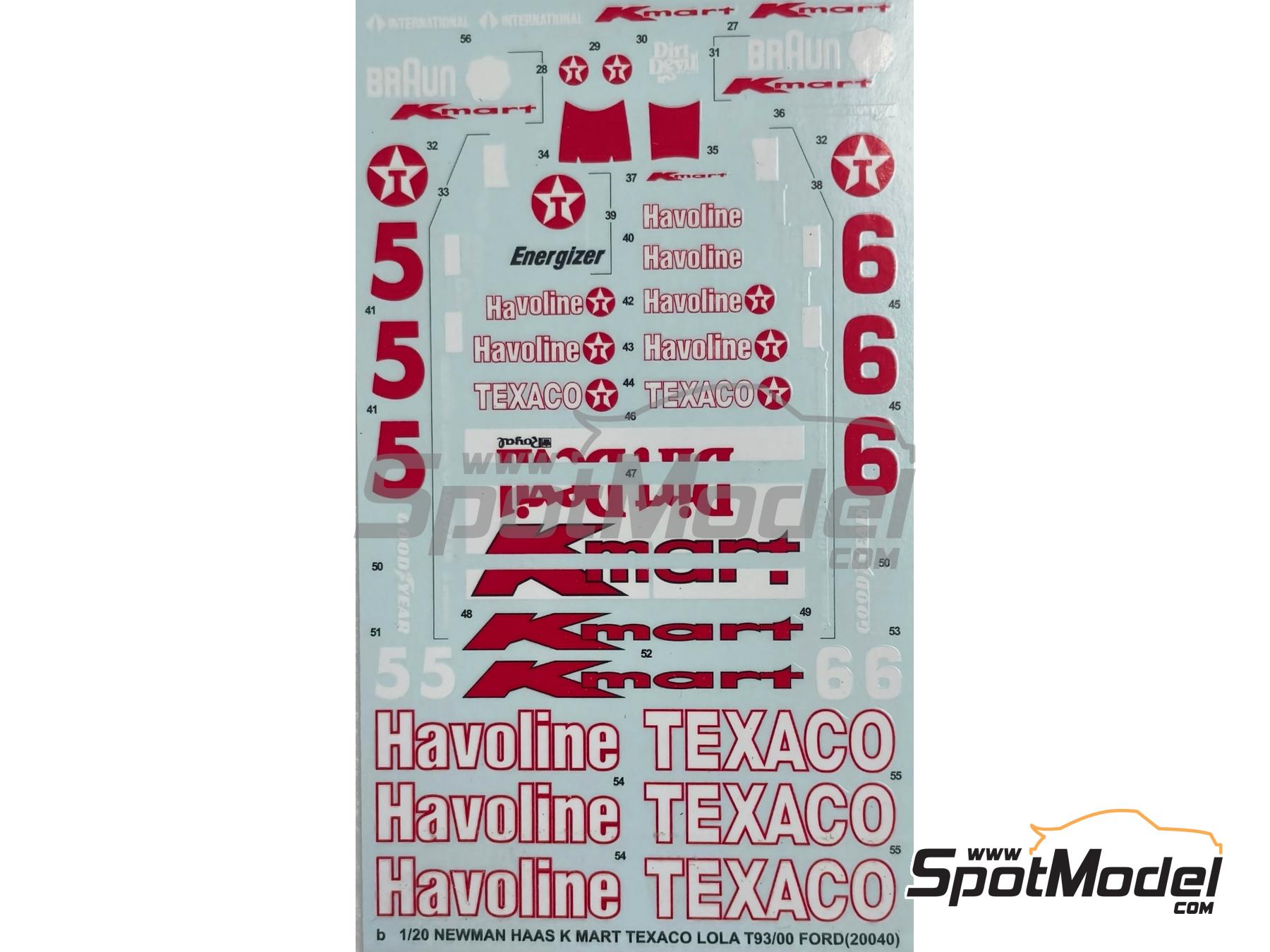 Image 2: Lola Ford T93/00 Newman Haas Racing Team sponsored by Havoline, Kmart - NTT IndyCar Series 1993 | Marking / livery in 1/20 scale manufactured by Khaled Models (ref.&nbsp;QS003)