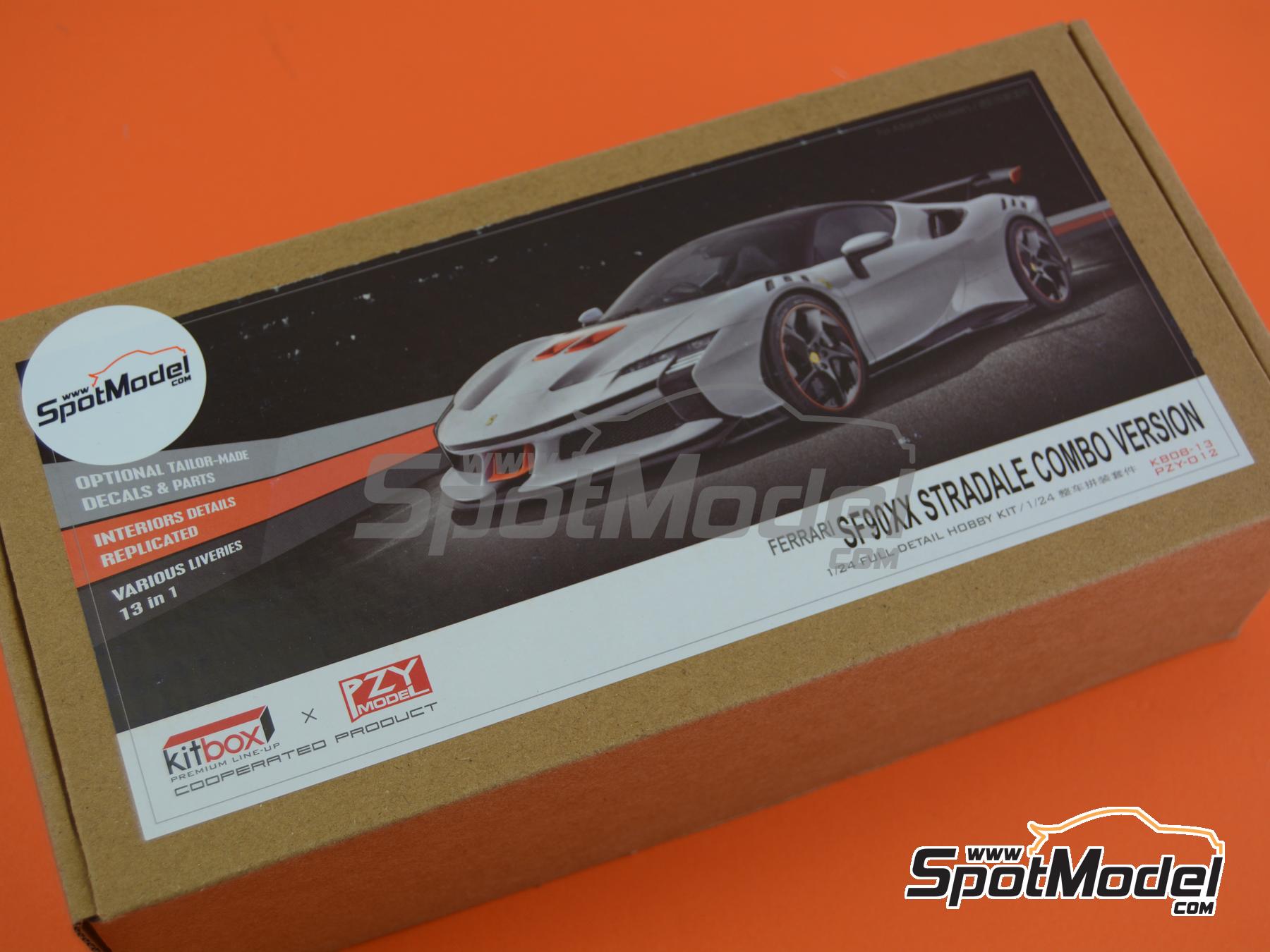 Image 22: Ferrari SF90XX Stradale | Car scale model kit in 1/24 scale manufactured by Kitbox PZY Model (ref.&nbsp;KB08-13, also PZY-012)