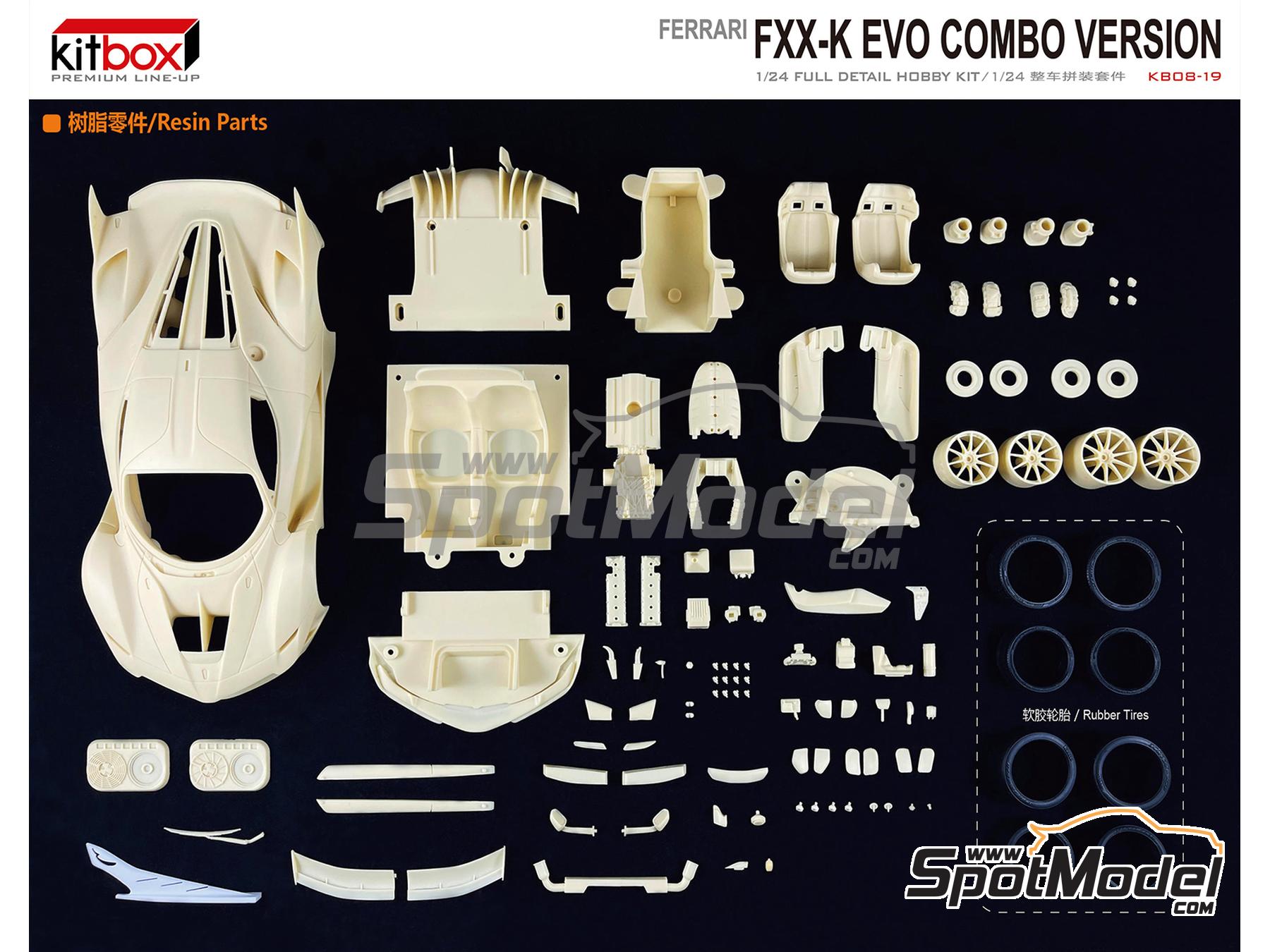 Image 12: Ferrari FXX-K Evo | Car scale model kit in 1/24 scale manufactured by Kitbox PZY Model (ref.&nbsp;KB08-19)