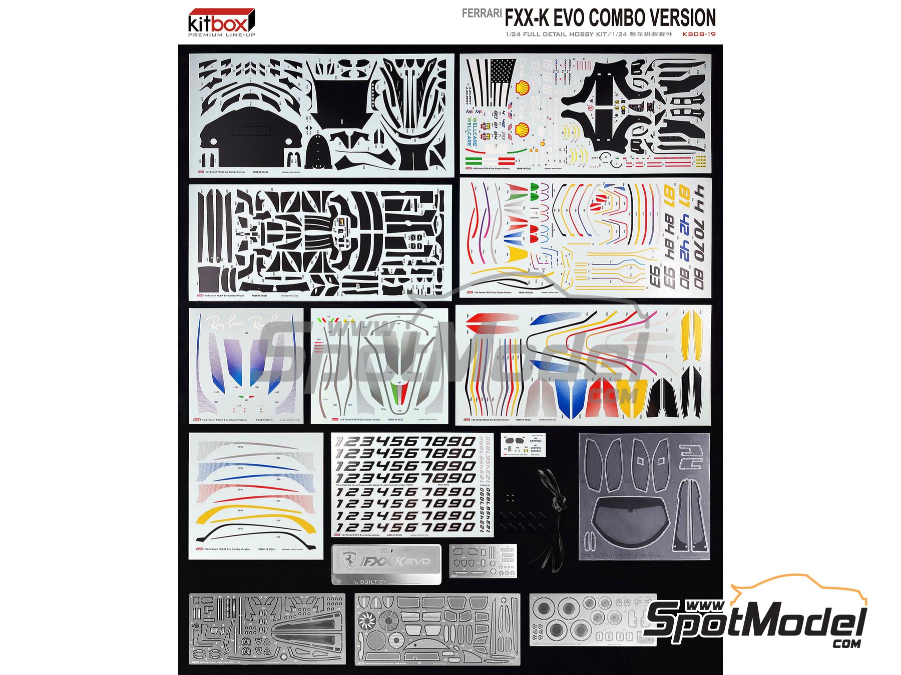 Image 13: Ferrari FXX-K Evo | Car scale model kit in 1/24 scale manufactured by Kitbox PZY Model (ref.&nbsp;KB08-19)