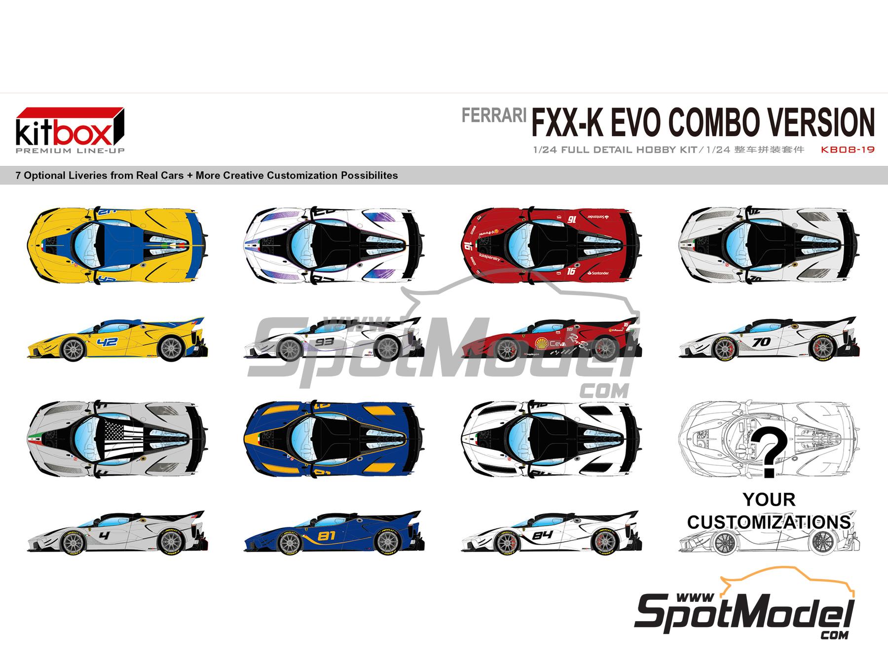 Image 14: Ferrari FXX-K Evo | Car scale model kit in 1/24 scale manufactured by Kitbox PZY Model (ref.&nbsp;KB08-19)
