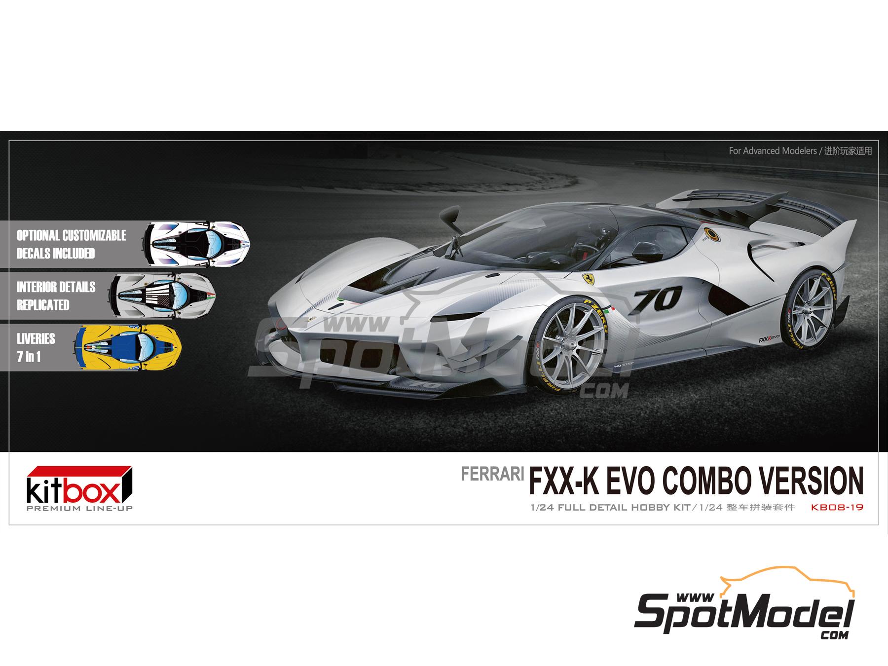 Image 16: Ferrari FXX-K Evo | Car scale model kit in 1/24 scale manufactured by Kitbox PZY Model (ref.&nbsp;KB08-19)