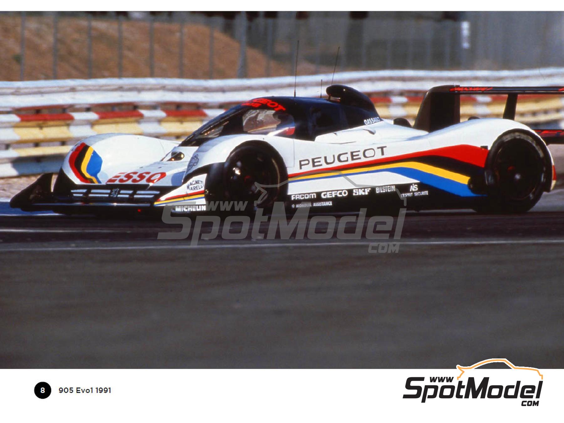 Image 1: Peugeot 905 Evo 1 Equipo Peugeot Talbot Sport - 24 Horas de Le Mans, Sesi&oacute;n de Test, 430Kms Magny Cours, Castrol BRDC Empire Trophy, 430Kms Nurburgring, 430Kms Ciudad de M&eacute;xico 1991 | Libro de referencia fabricado por Komakai (ref.&nbsp;KOM-OR005, tambien 9788410546189)