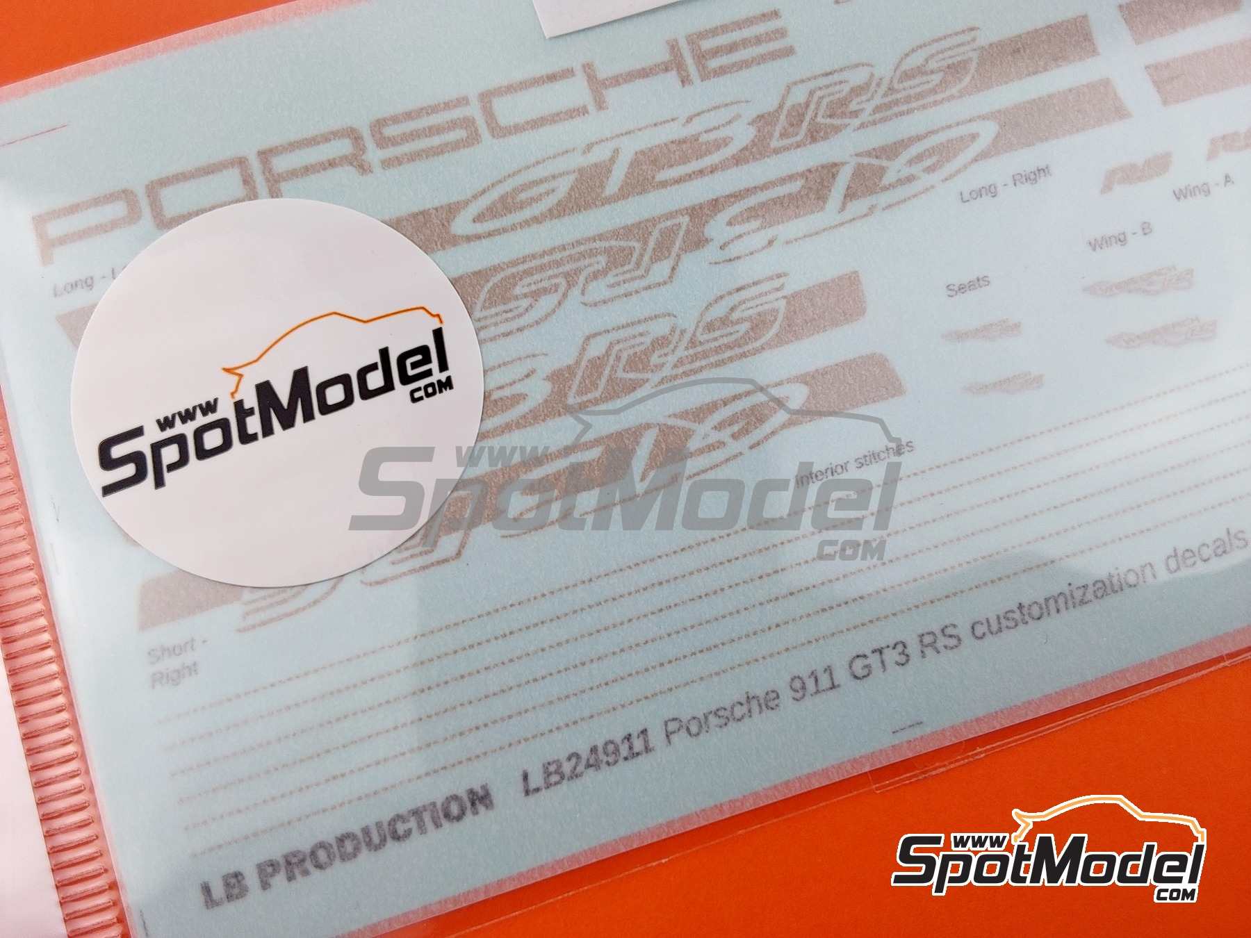 Image 4: Porsche 911 GT3 RS Gold Stripes | Decals in 1/24 scale manufactured by LB Production (ref.&nbsp;24911GLD)