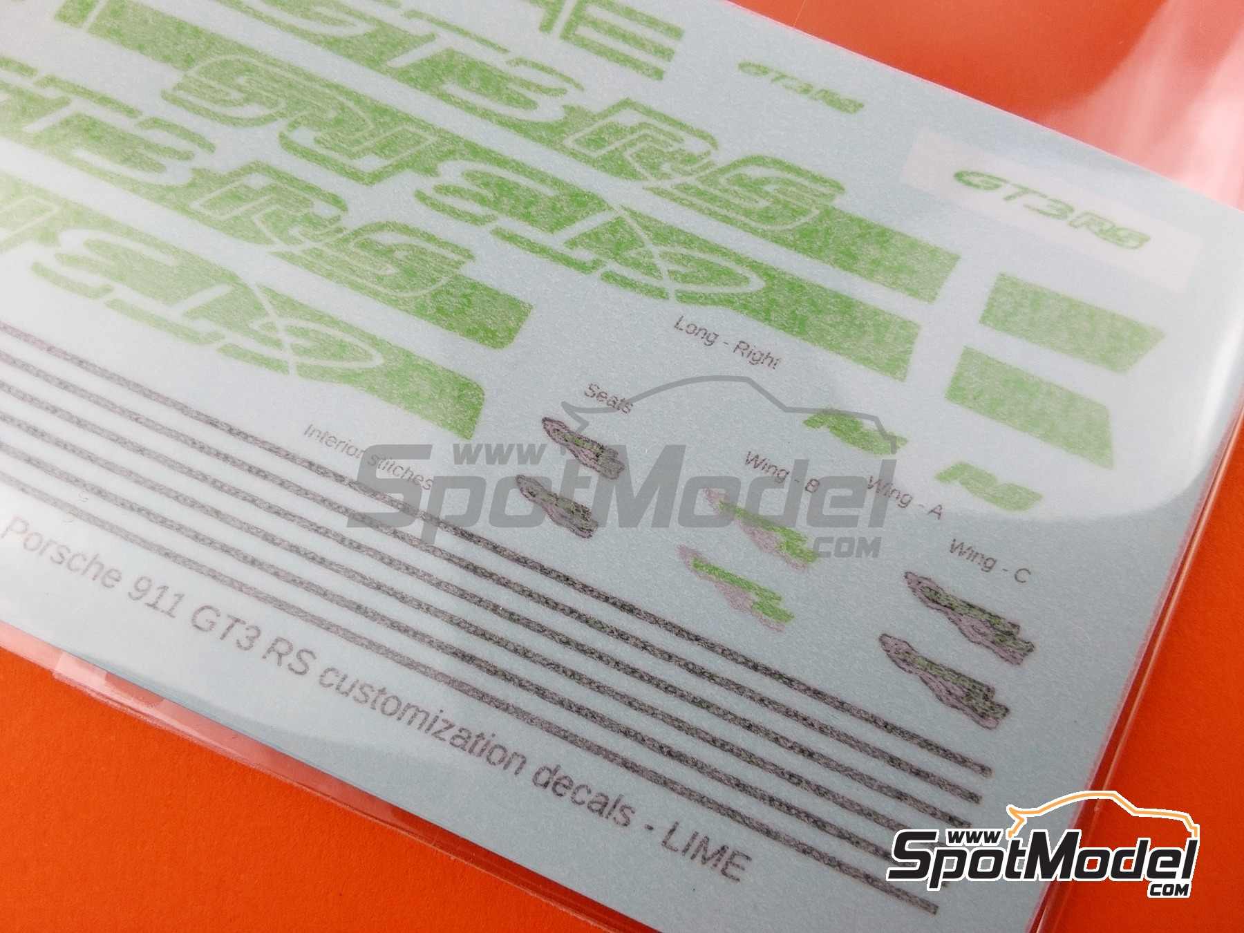 Image 4: Porsche 911 GT3 RS Lime Stripes | Decals in 1/24 scale manufactured by LB Production (ref.&nbsp;24911LIM)