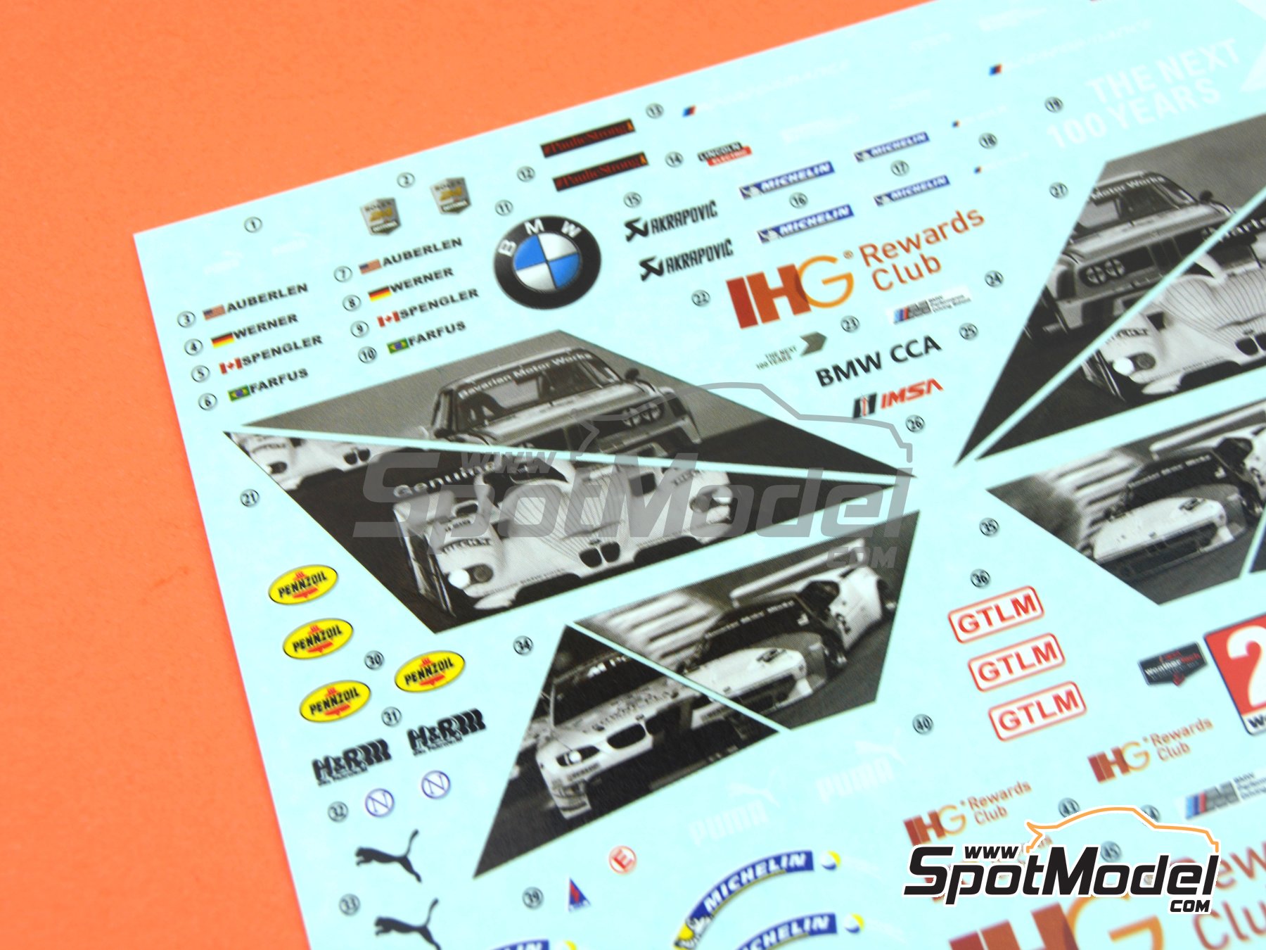 Image 7: BMW M6 GT3 patrocinado por BMW The Next 100 Years - IMSA 2016 | Decoraci&oacute;n en escala&nbsp;1/24 fabricado por LB Production (ref.&nbsp;LB-24022, tambien LB24022 y 24022)