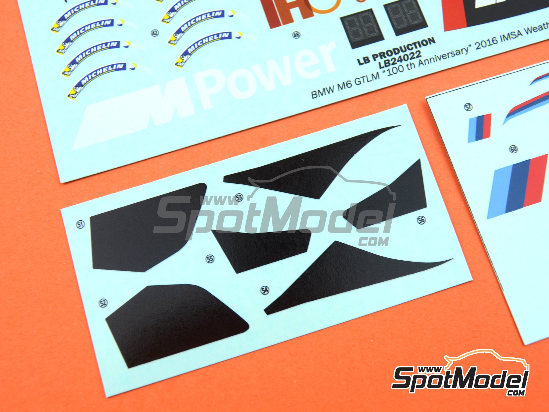 Image 10: BMW M6 GT3 patrocinado por BMW The Next 100 Years - IMSA 2016 | Decoraci&oacute;n en escala&nbsp;1/24 fabricado por LB Production (ref.&nbsp;LB-24022, tambien LB24022 y 24022)