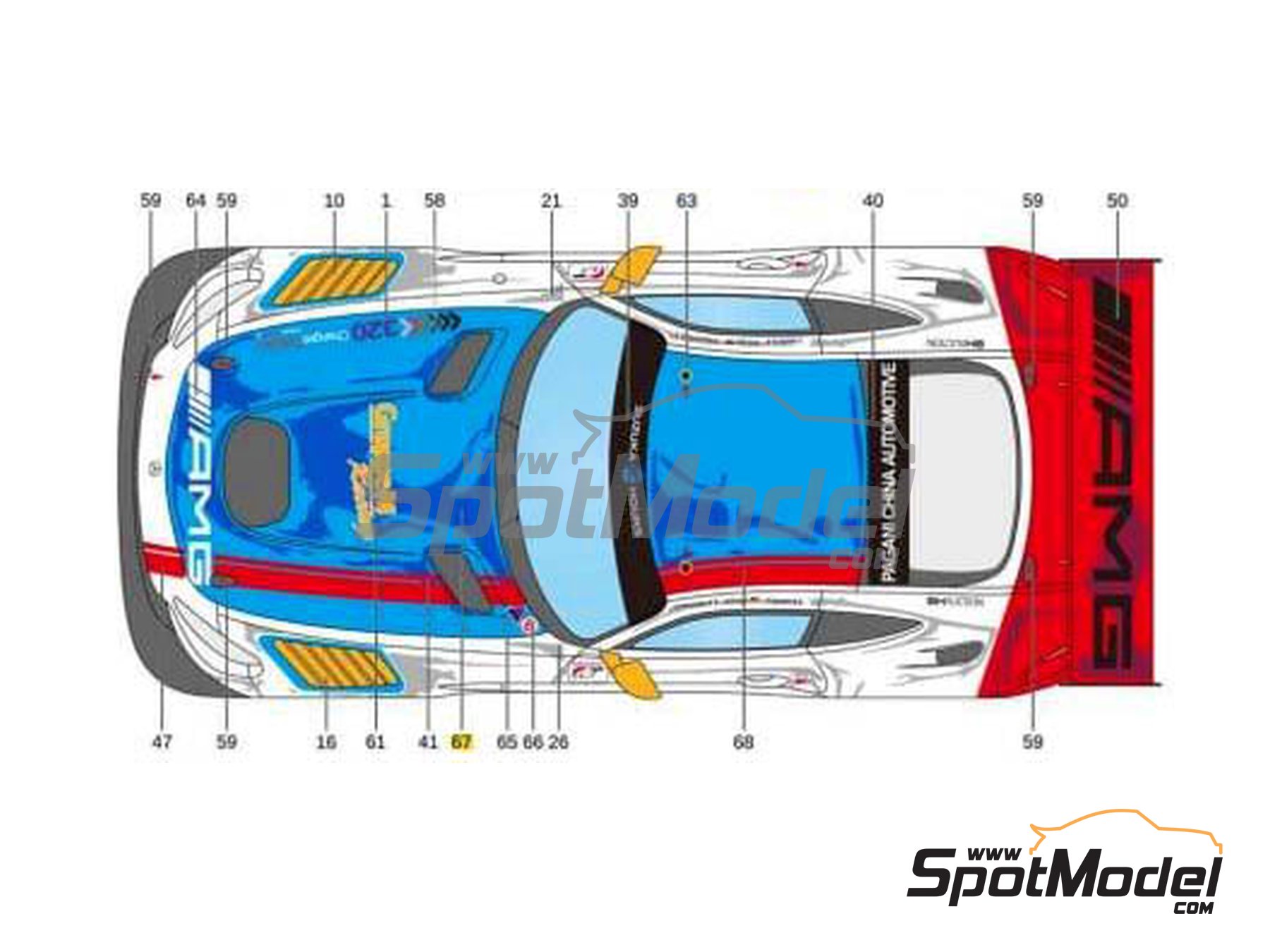 Image 3: Mercedes Benz AMG GT3 GruppeM Racing Team - Suzuka 10 Hours 2018 | Marking / livery in 1/24 scale manufactured by LB Production (ref.&nbsp;LB-24025, also LB24025 and 24025)