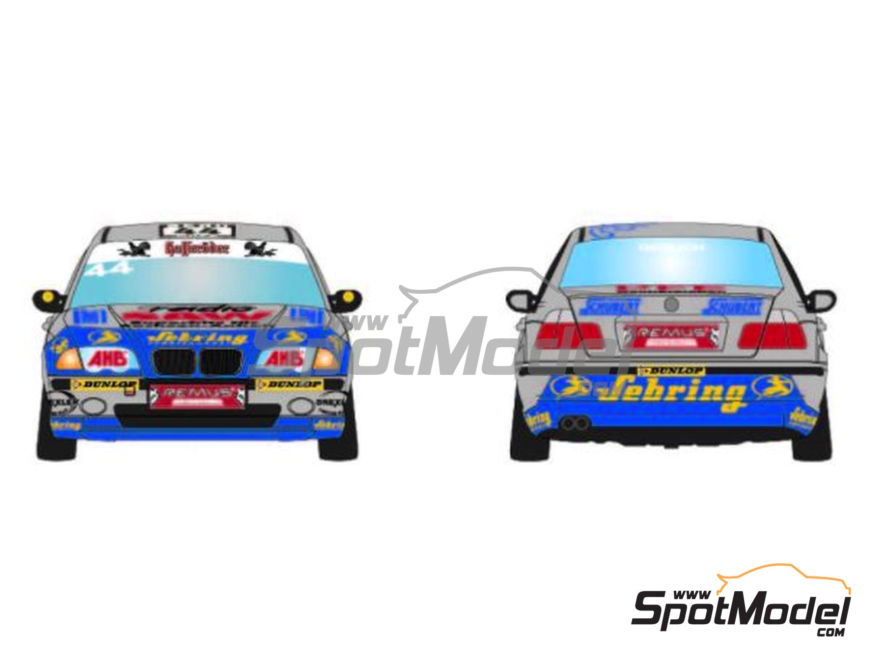 Image 4: BMW 320i E46 Equipo Schubert Motorsports patrocinado por V&ouml;lpker Montanwachs - Guia Race de Macau, Copa de Turismos de Alemania (DTC) 2001 | Decoraci&oacute;n en escala&nbsp;1/24 fabricado por LB Production (ref.&nbsp;LB-24030, tambien LB24030 y 24030)