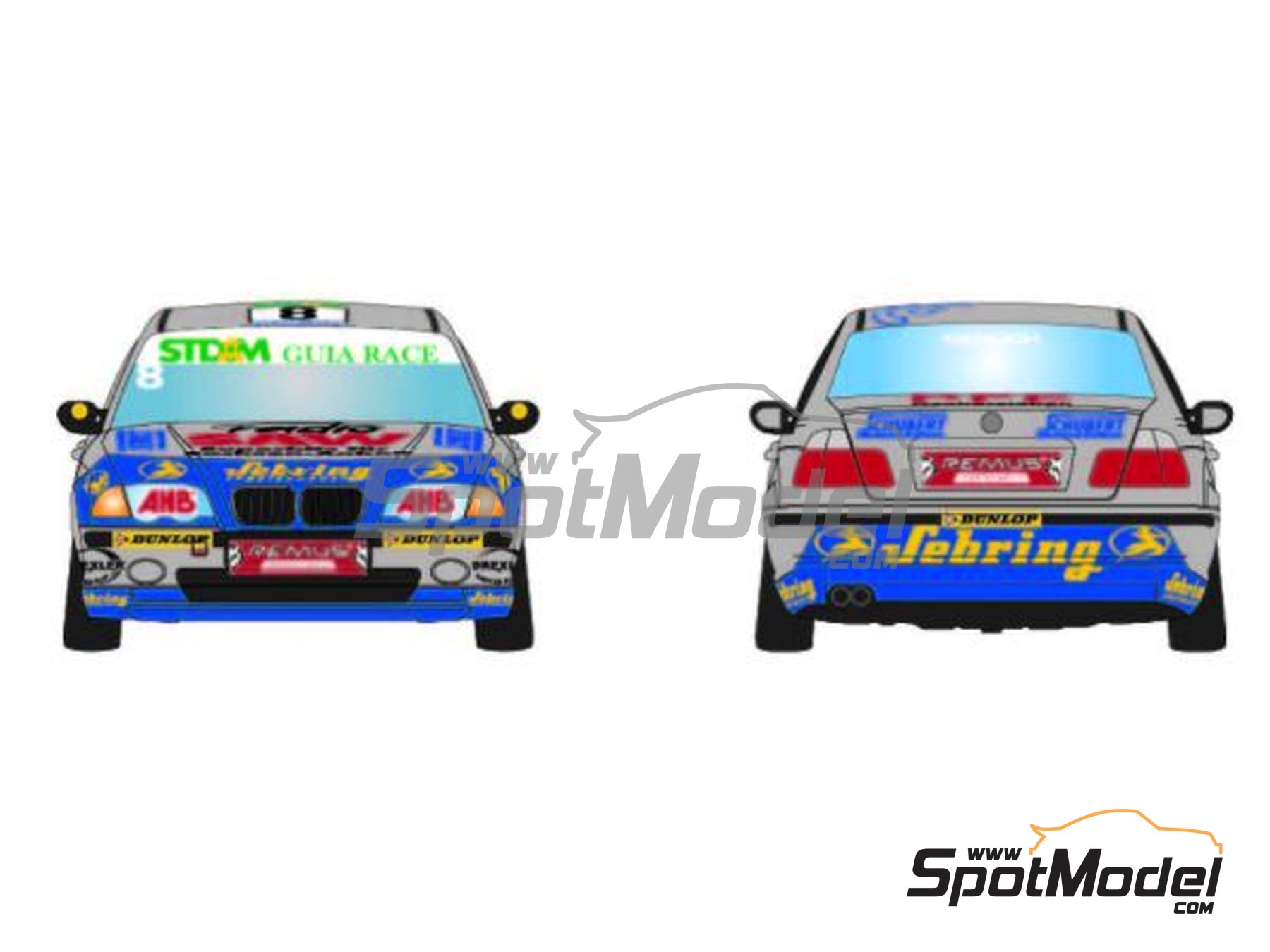 Image 8: BMW 320i E46 Equipo Schubert Motorsports patrocinado por V&ouml;lpker Montanwachs - Guia Race de Macau, Copa de Turismos de Alemania (DTC) 2001 | Decoraci&oacute;n en escala&nbsp;1/24 fabricado por LB Production (ref.&nbsp;LB-24030, tambien LB24030 y 24030)