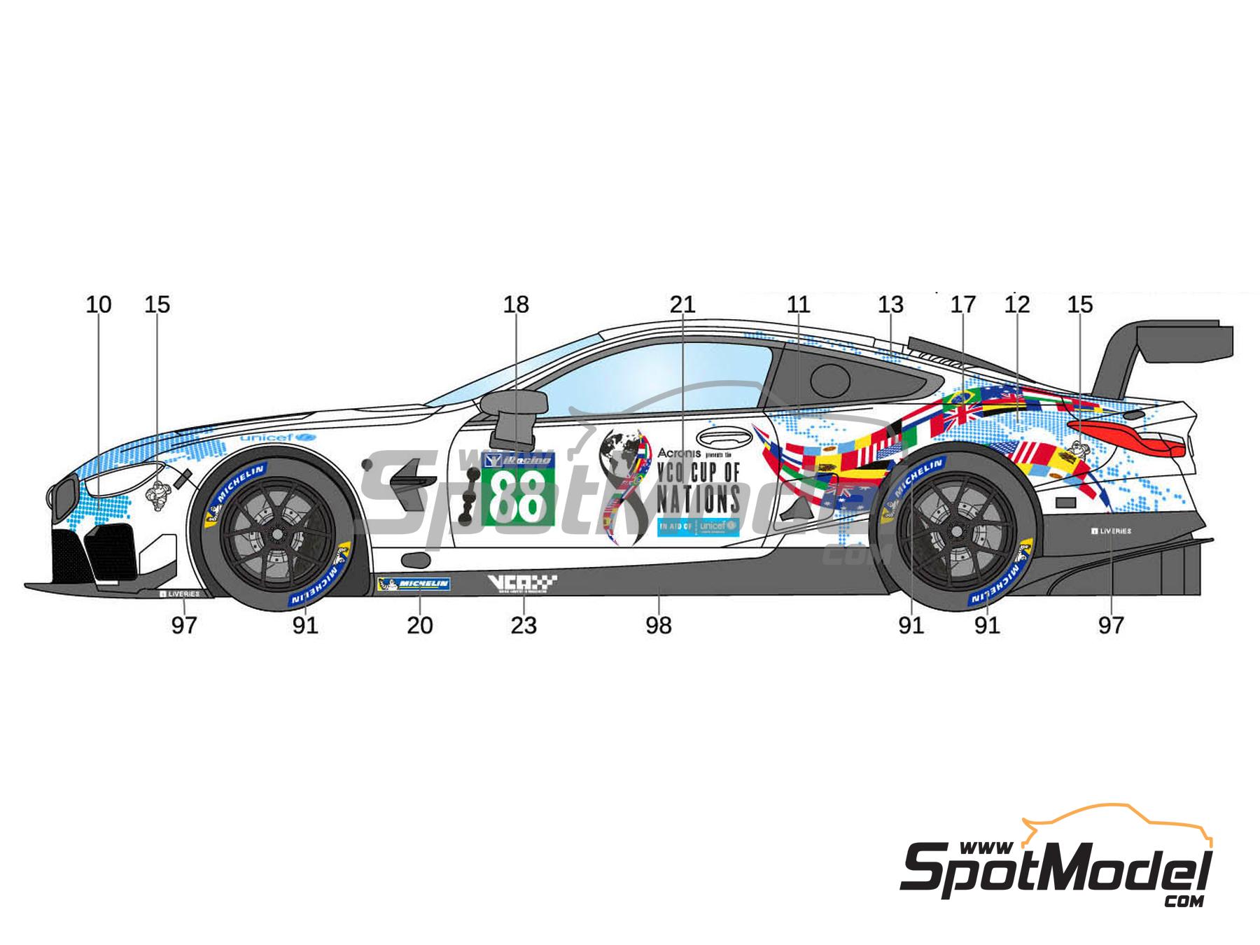 Image 2: BMW M8 GTE Williams eSports Team sponsored by Acronis - VCO Cup of Nations 2020 | Marking / livery in 1/24 scale manufactured by LB Production (ref.&nbsp;LB-24042, also LB24042 and 24042)