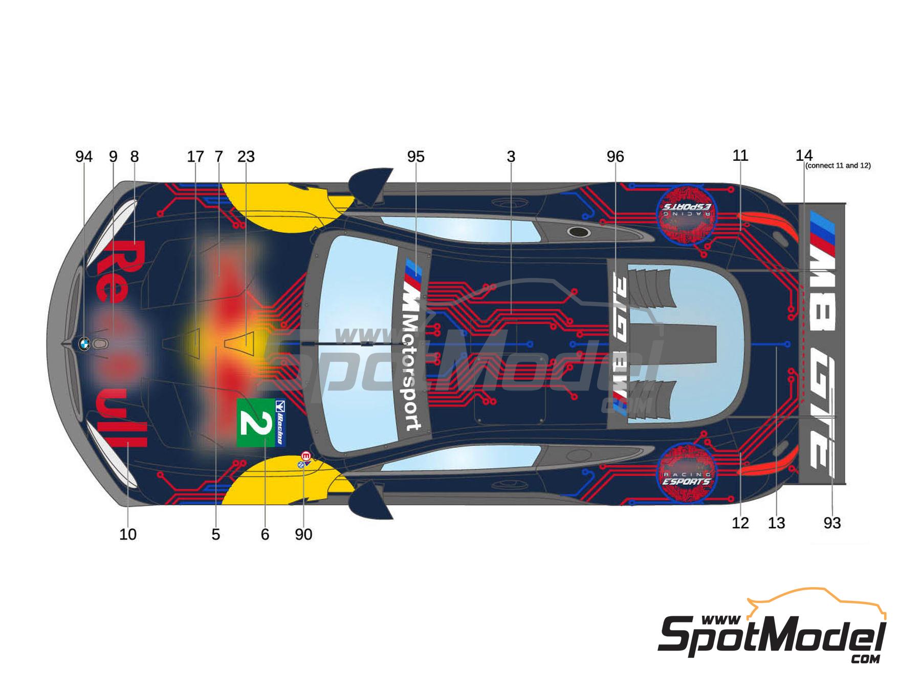 Image 4: BMW M8 GTE BMW Motorsport Team - iRacing 12 Hours of Sebring - GTE Class 2020 | Marking / livery in 1/24 scale manufactured by LB Production (ref.&nbsp;LB-24043, also LB24043 and 24043)