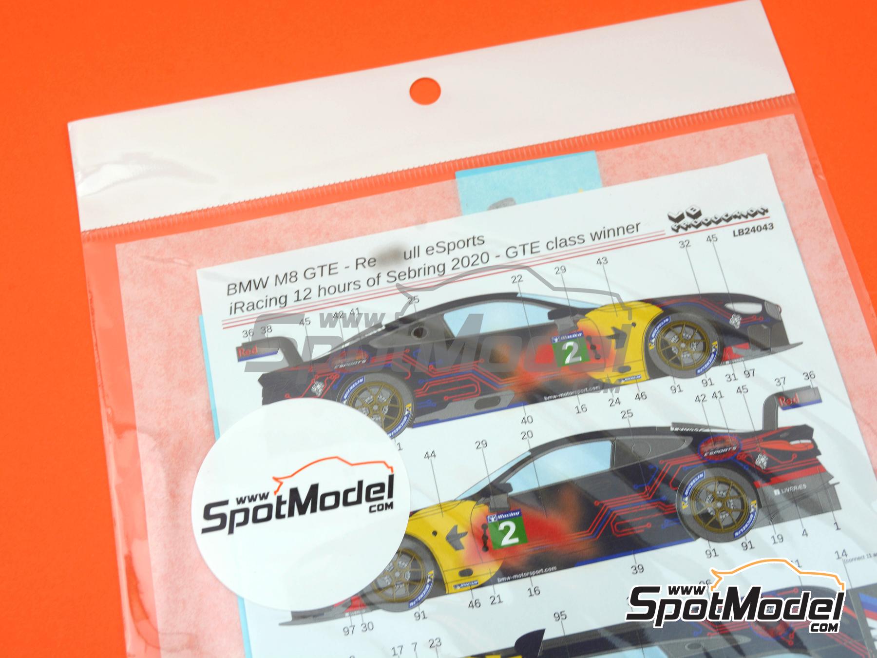 Image 6: BMW M8 GTE BMW Motorsport Team - iRacing 12 Hours of Sebring - GTE Class 2020 | Marking / livery in 1/24 scale manufactured by LB Production (ref.&nbsp;LB-24043, also LB24043 and 24043)