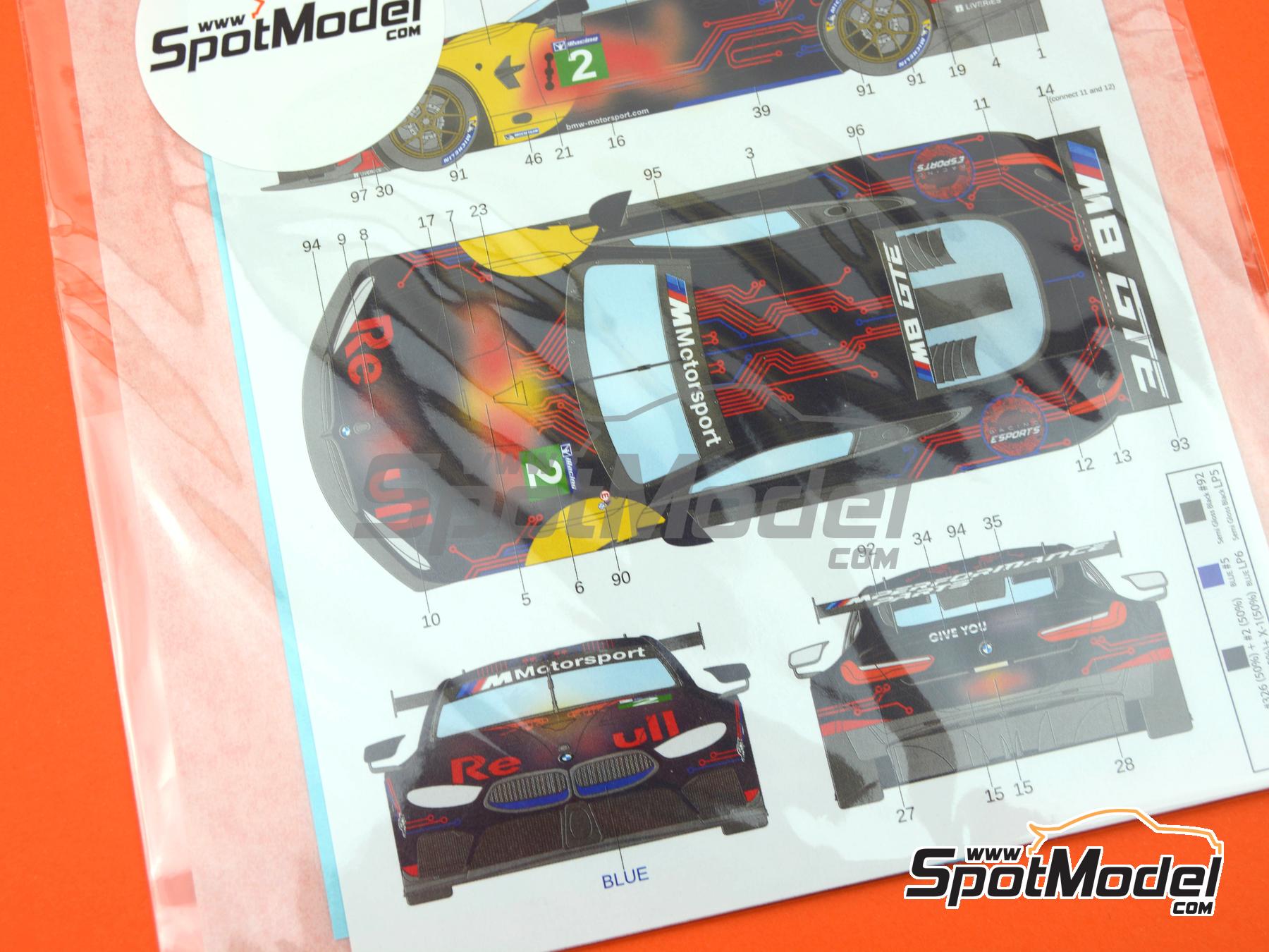 Image 7: BMW M8 GTE BMW Motorsport Team - iRacing 12 Hours of Sebring - GTE Class 2020 | Marking / livery in 1/24 scale manufactured by LB Production (ref.&nbsp;LB-24043, also LB24043 and 24043)