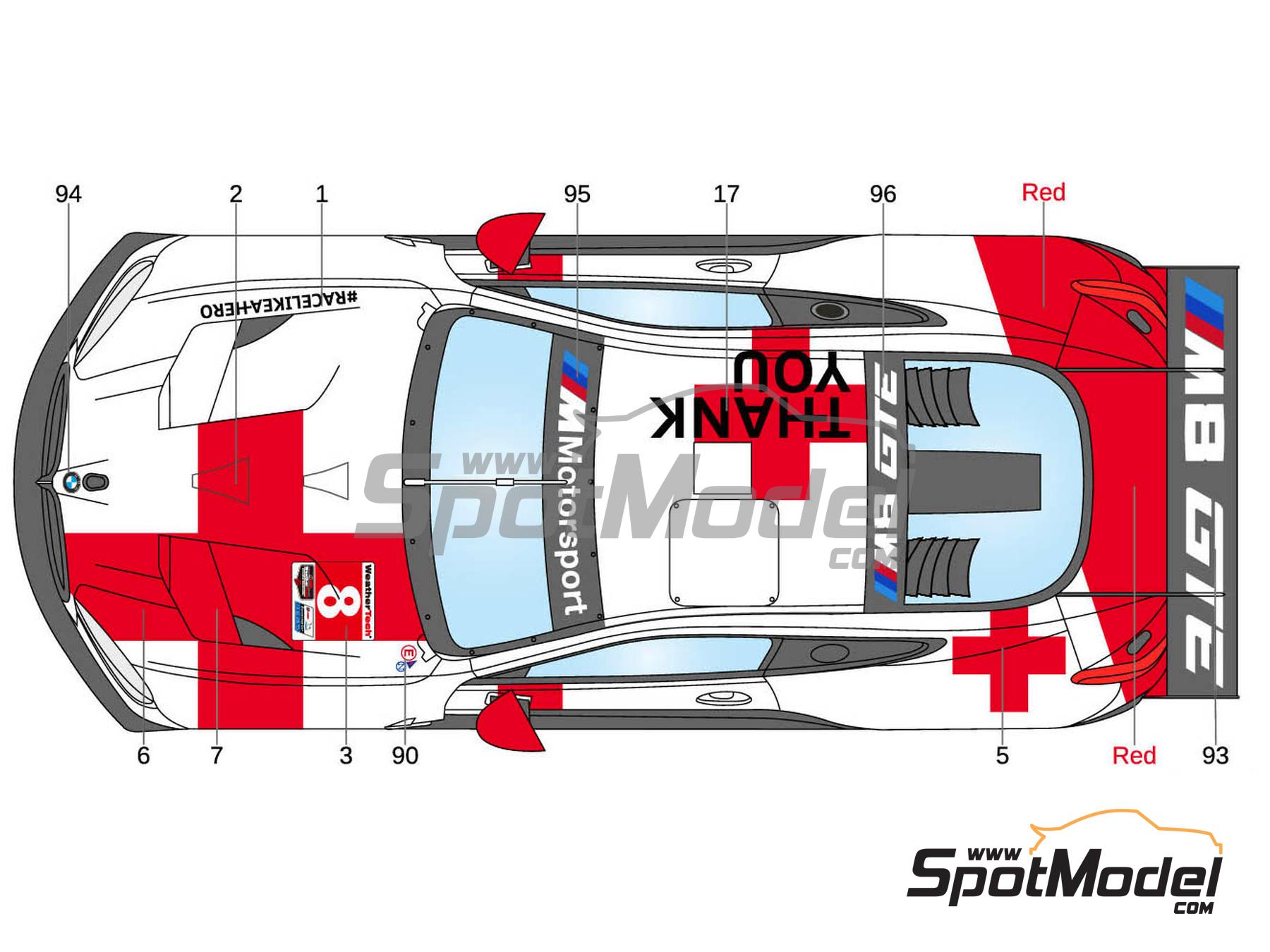 Image 4: BMW M8 GTE BMW Motorsport Team sponsored by #RaceLikeAHero - iRacing | Marking / livery in 1/24 scale manufactured by LB Production (ref. LB-24044, also LB24044 and 24044)