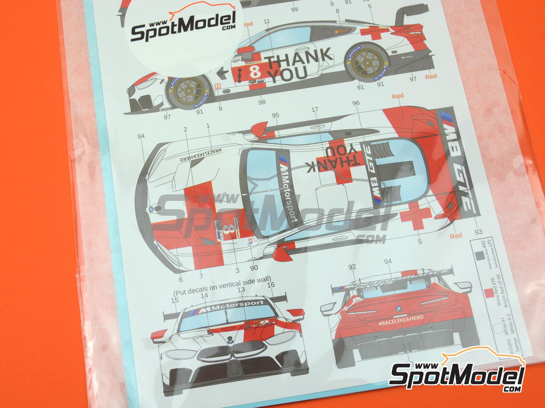 Image 7: BMW M8 GTE BMW Motorsport Team sponsored by #RaceLikeAHero - iRacing | Marking / livery in 1/24 scale manufactured by LB Production (ref. LB-24044, also LB24044 and 24044)