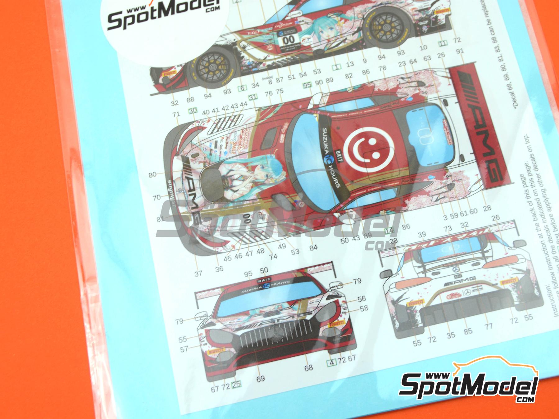 Image 6: Mercedes Benz AMG GT3 Equipo Good Smile - Suzuka 10 Hours 2018 | Decoraci&oacute;n en escala&nbsp;1/24 fabricado por LB Production (ref.&nbsp;LB-24045, tambien LB24045 y 24045)