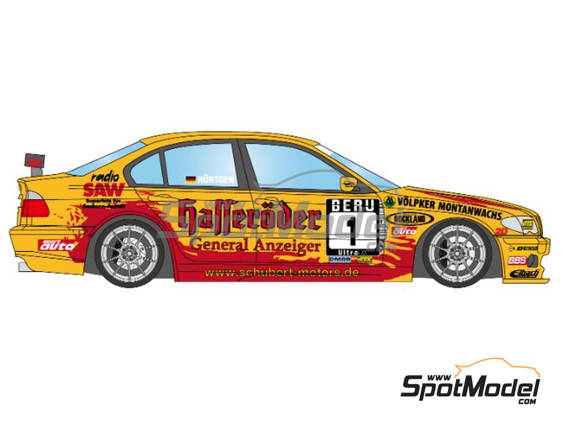 Image 2: BMW 320i (E46) Schubert Motorsports Team sponsored by Hasser&ouml;der - Produktionswagen Meisterschaft (DMSB) - Production Car Championship 2004 | Marking / livery in 1/24 scale manufactured by LB Production (ref.&nbsp;LB-24057, also LB24057)