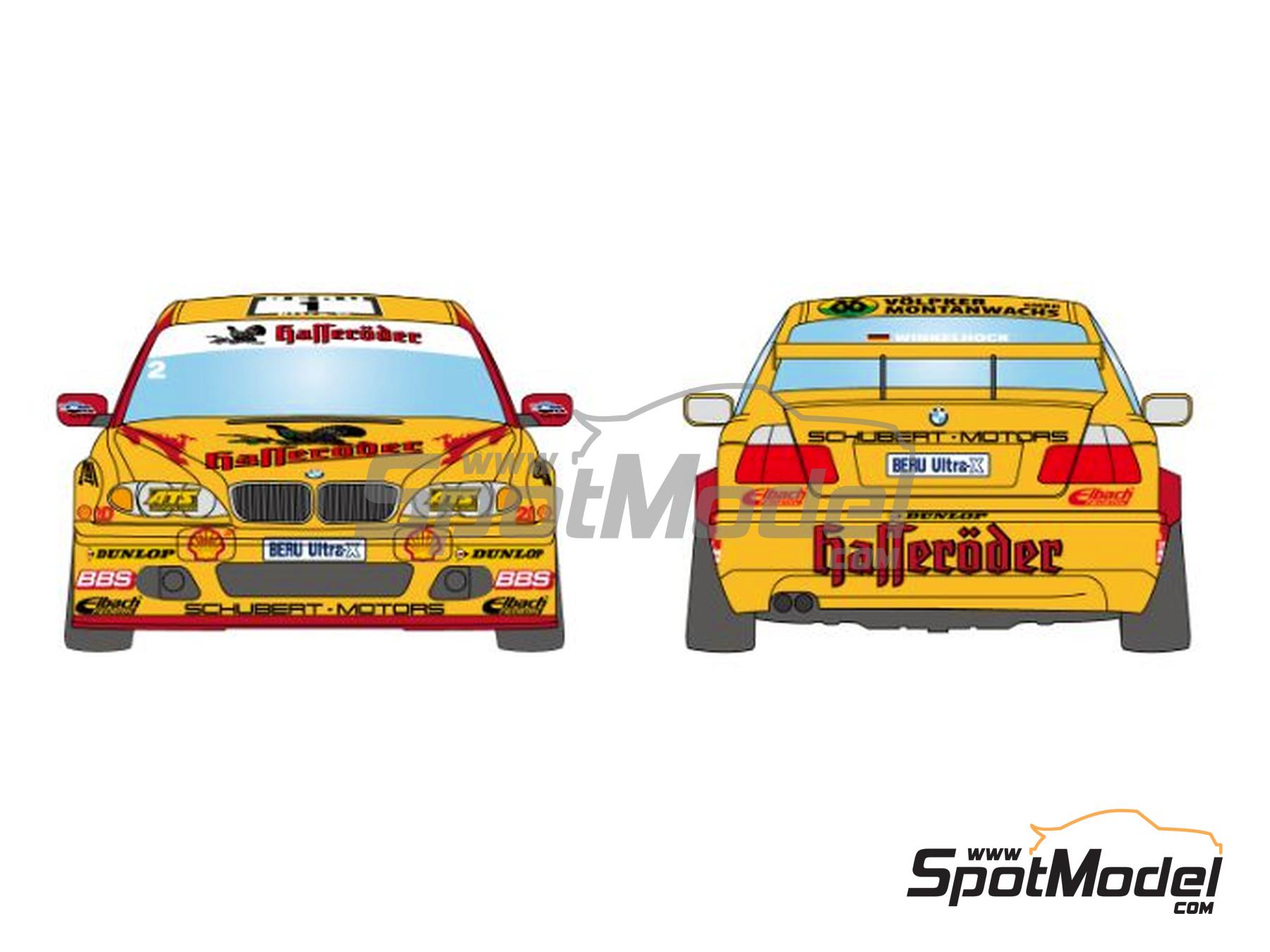 Image 8: BMW 320i (E46) Schubert Motorsports Team sponsored by Hasser&ouml;der - Produktionswagen Meisterschaft (DMSB) - Production Car Championship 2004 | Marking / livery in 1/24 scale manufactured by LB Production (ref.&nbsp;LB-24057, also LB24057)